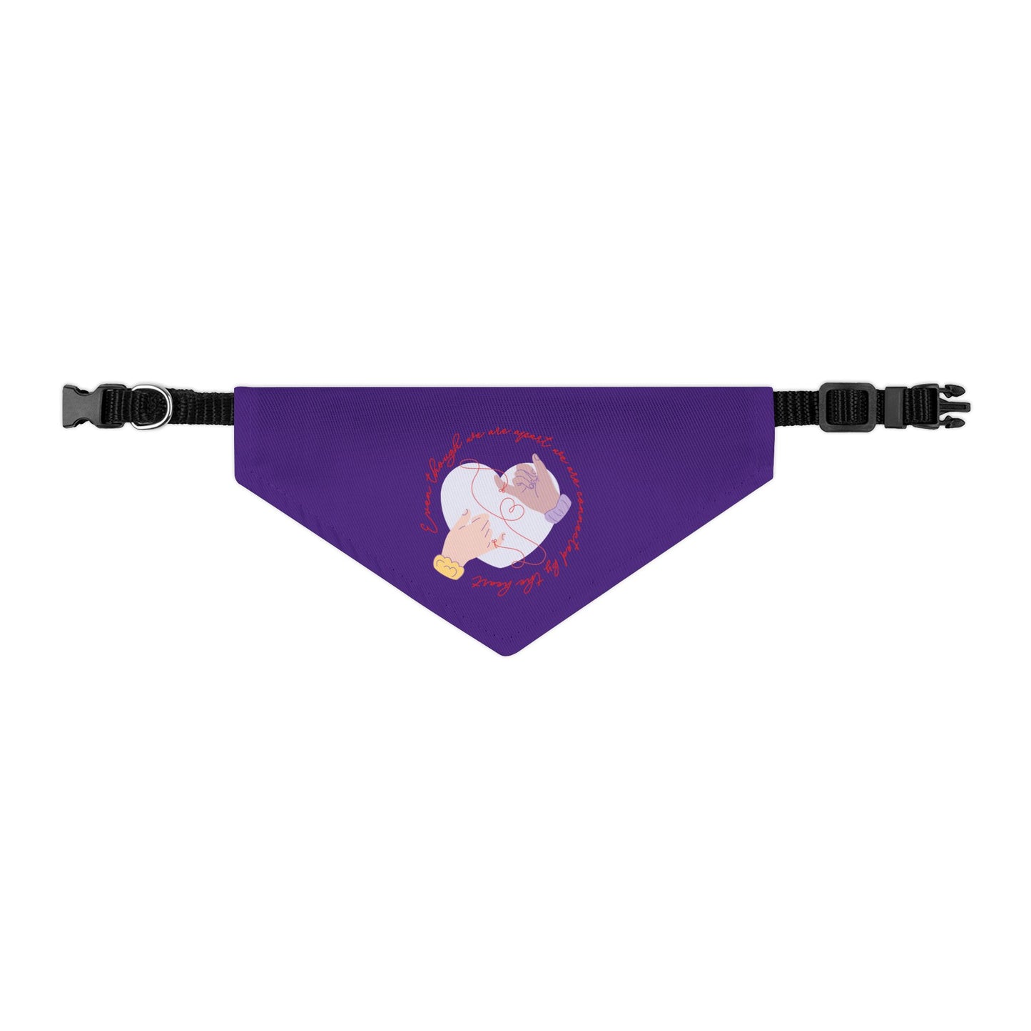 Apart But Connected By The Heart Clip-On Pet Bandana Collar