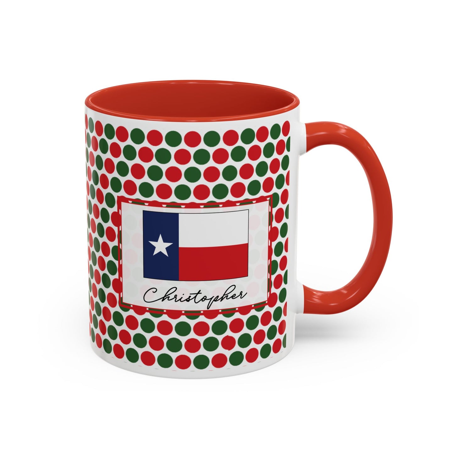 Nog- Christmas Polka Dot Party Personalizable Christmas Ceramic Mug (11oz, 15 oz)