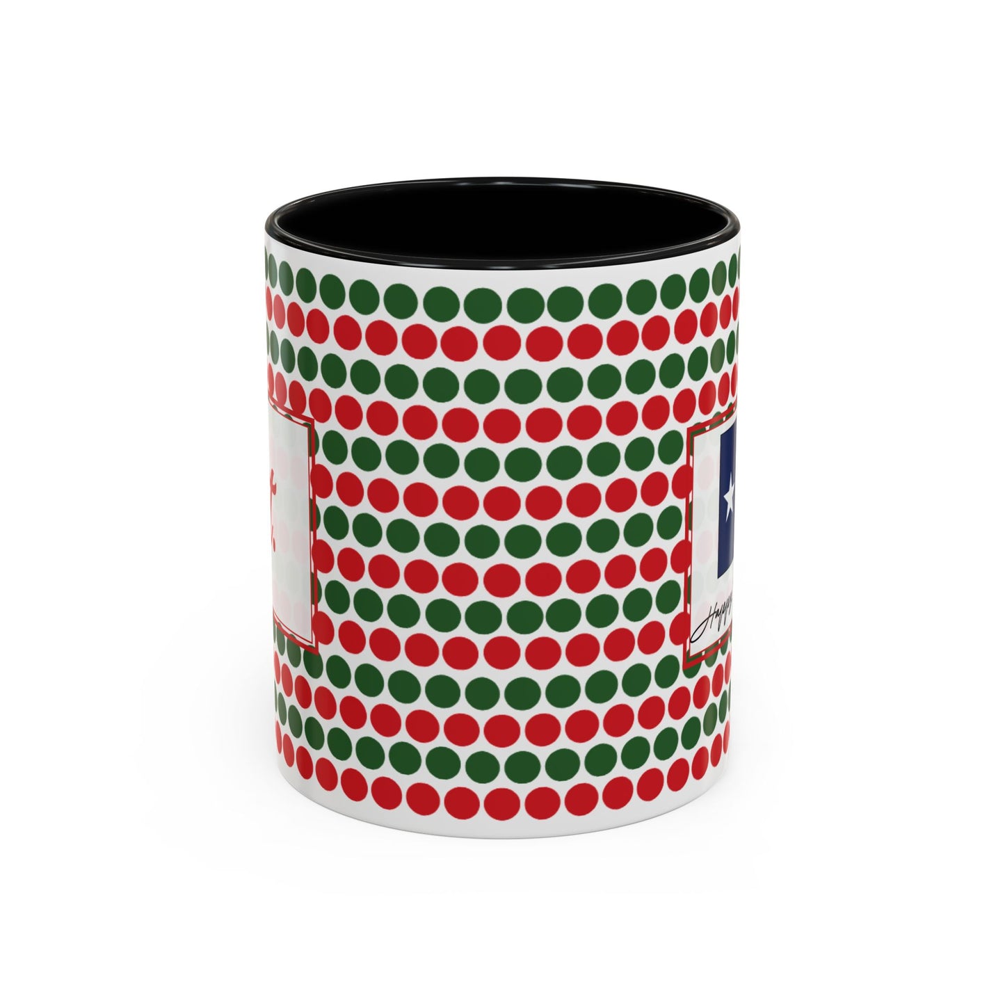 Lit- Christmas Polka Dots Personalizable Christmas Ceramic Mug (11oz, 15 oz)