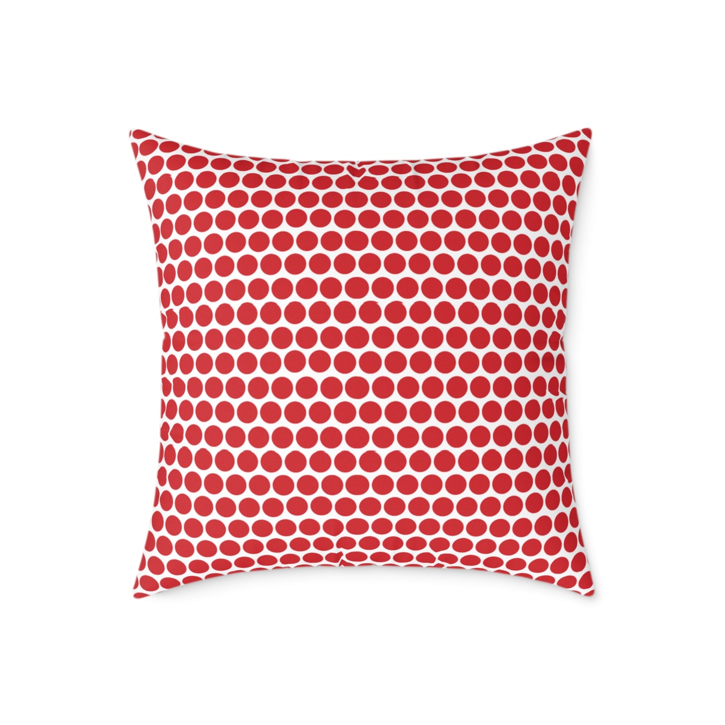 Red Polka Dot Christmas Decorative Pillow | Double‑Sided Poly Canvas Cushion, Vibrant Holiday Décor, 5 Sizes