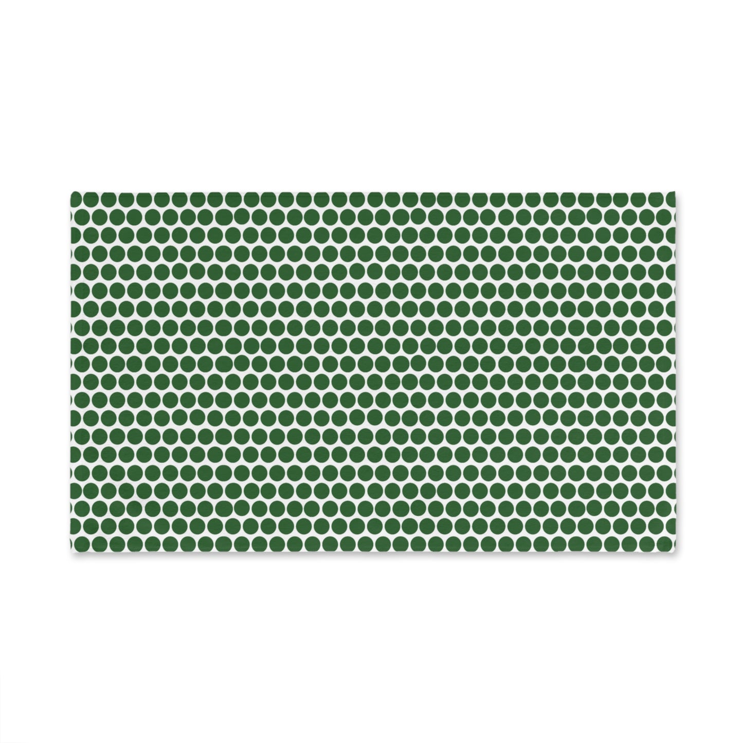 Green Polka Dot Holiday Hand Towel | Soft Cotton Back, Polyester Front, Festive Home Décor