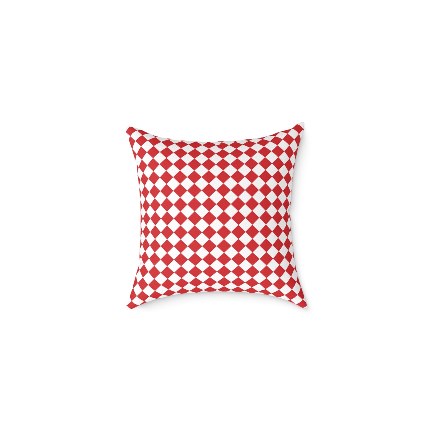 Red & White Argyle Christmas Decorative Pillow | Double‑Sided Poly Canvas Cushion, Vibrant Holiday Décor, 5 Sizes