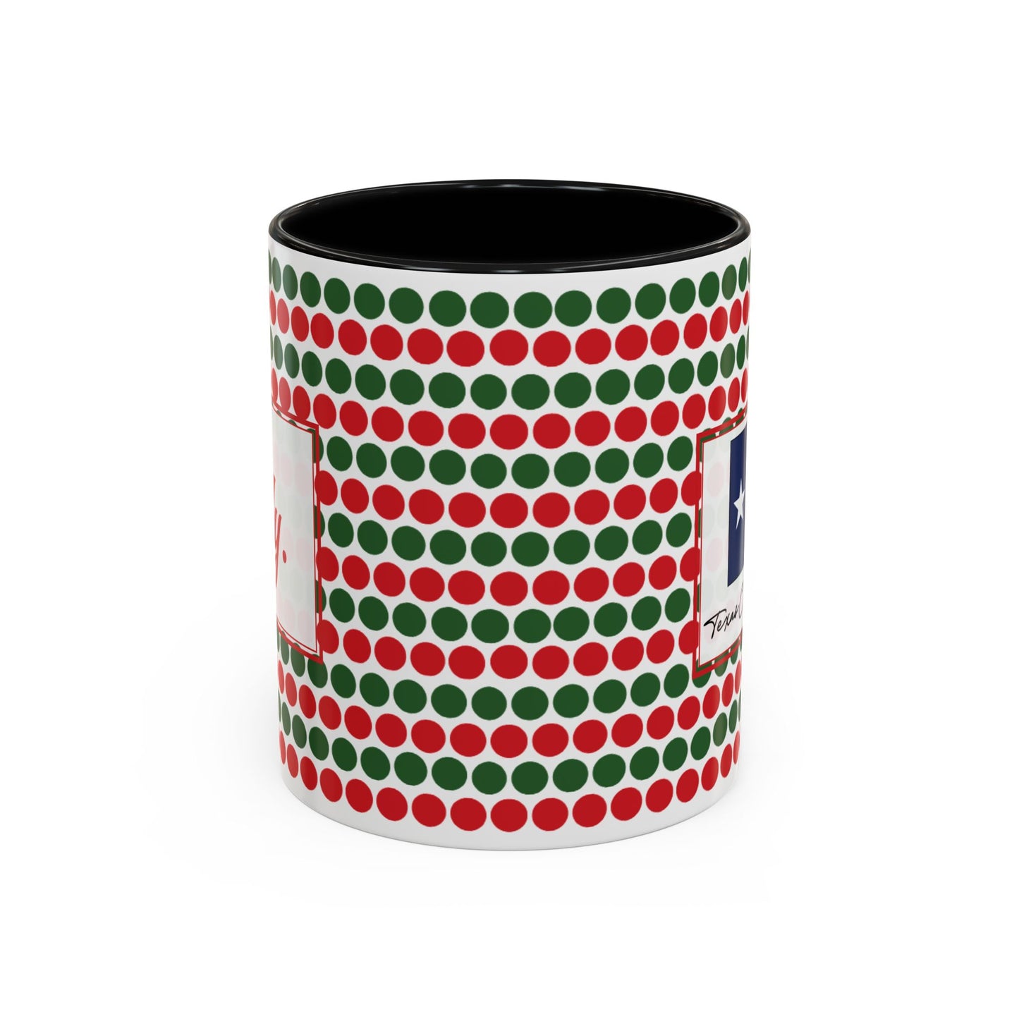 Jolly- Christmas Polka Dots Personalizable Christmas Ceramic Mug (11oz, 15 oz)