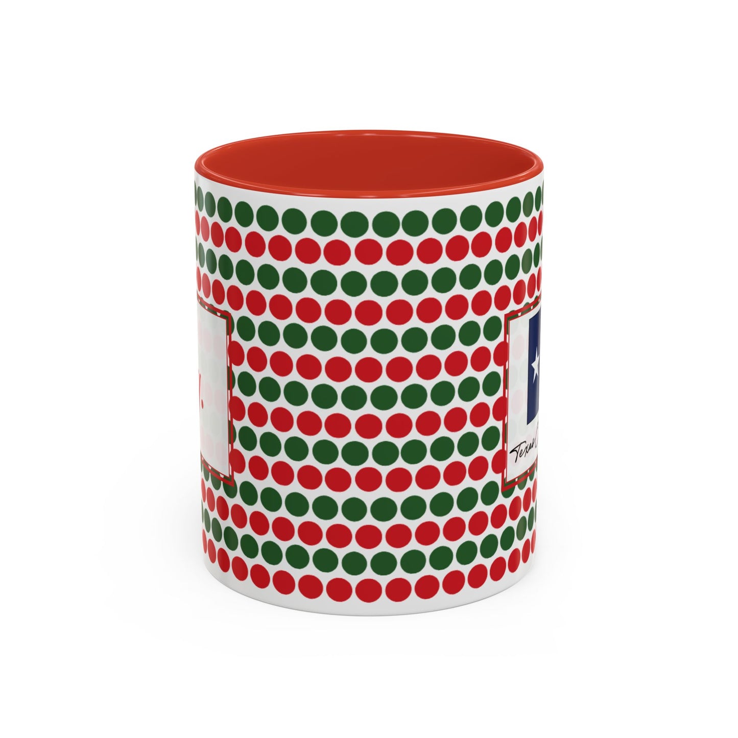 Joy- Christmas Polka Dot Personalizable Christmas Ceramic Mug (11oz, 15 oz)