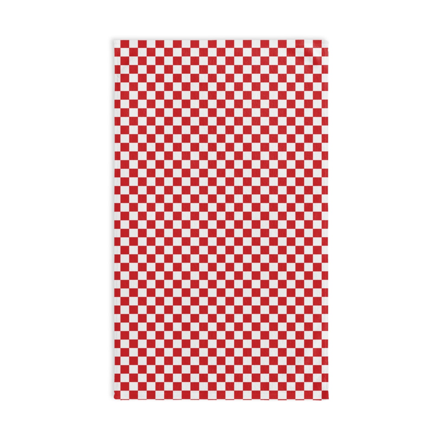 Red & White Check Holiday Hand Towel | Soft Cotton Back, Polyester Front, Festive Home Décor