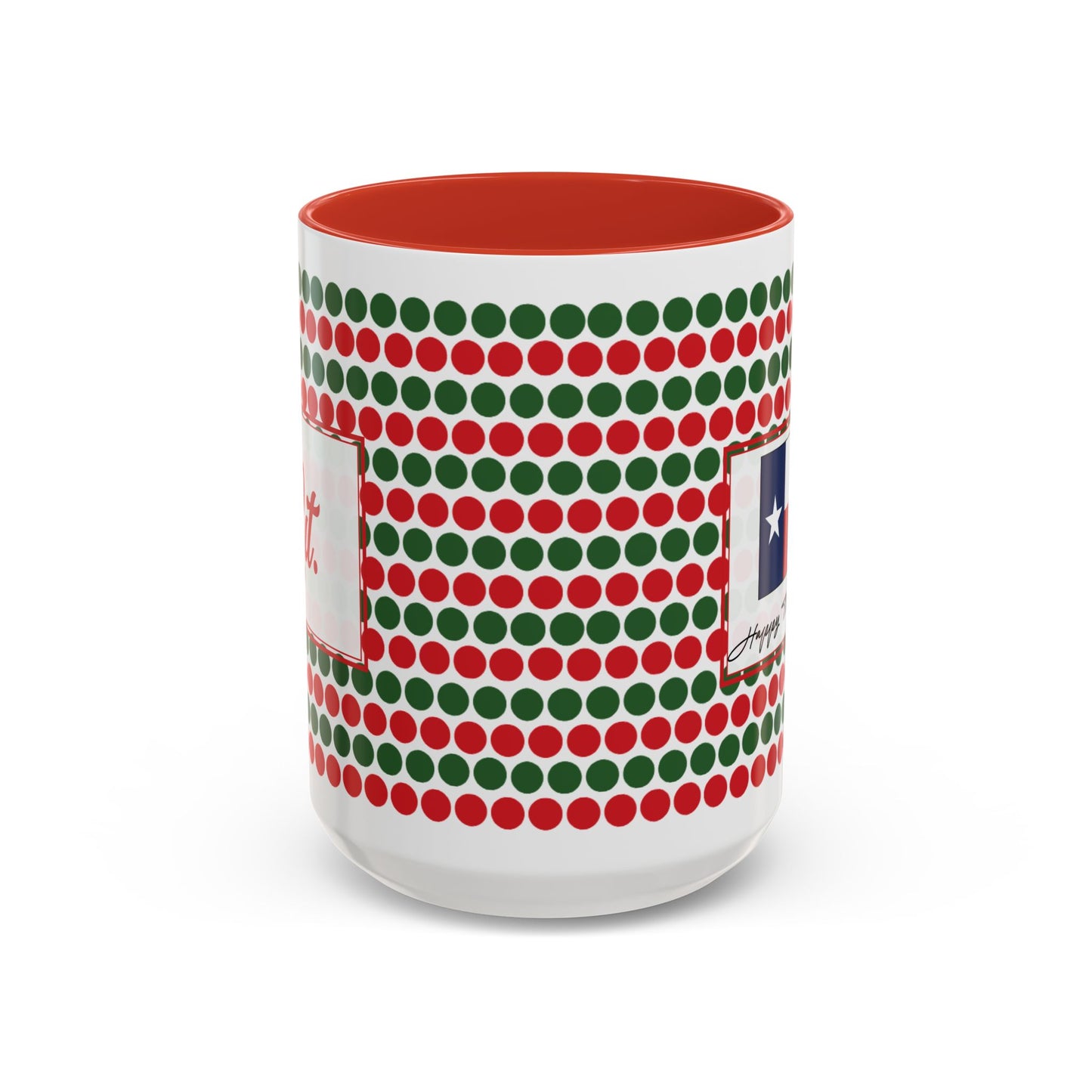 Lit- Christmas Polka Dots Personalizable Christmas Ceramic Mug (11oz, 15 oz)