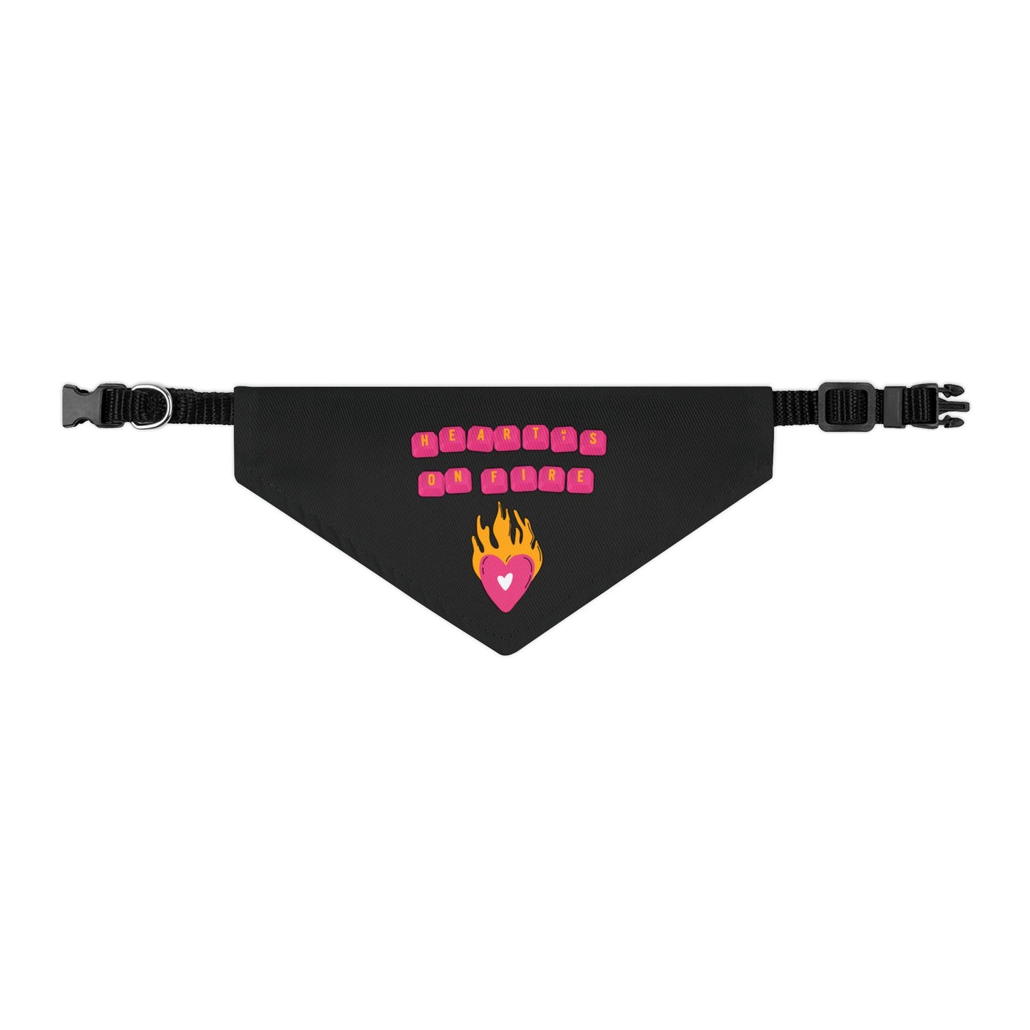 HEARTS ON FIRE Key Caps Flaming Heart Clip-On Pet Bandana Collar