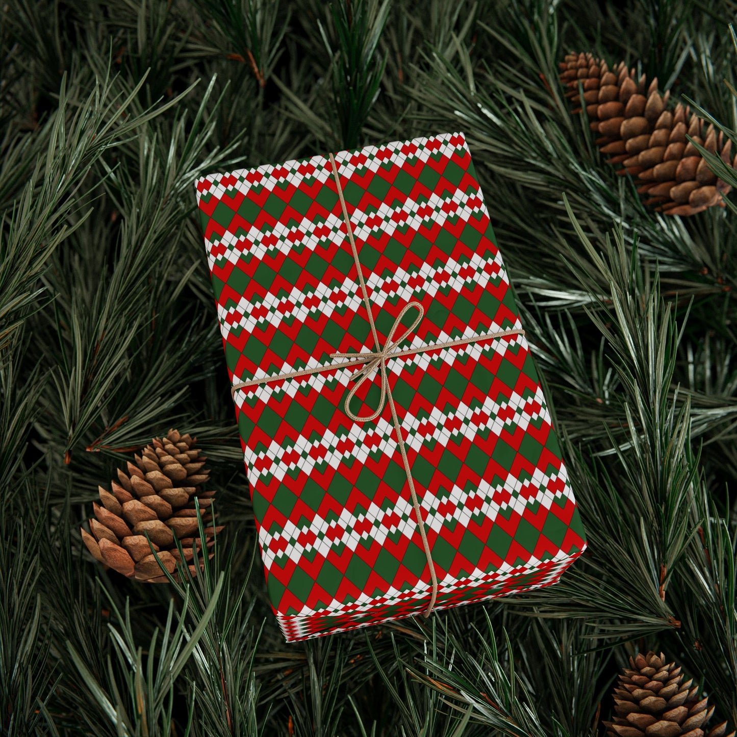 Extra Argyle Wrapping Paper | Luxury Matte or Glossy Gift Wrap, 90gsm Fine Art Paper, 3 Sizes