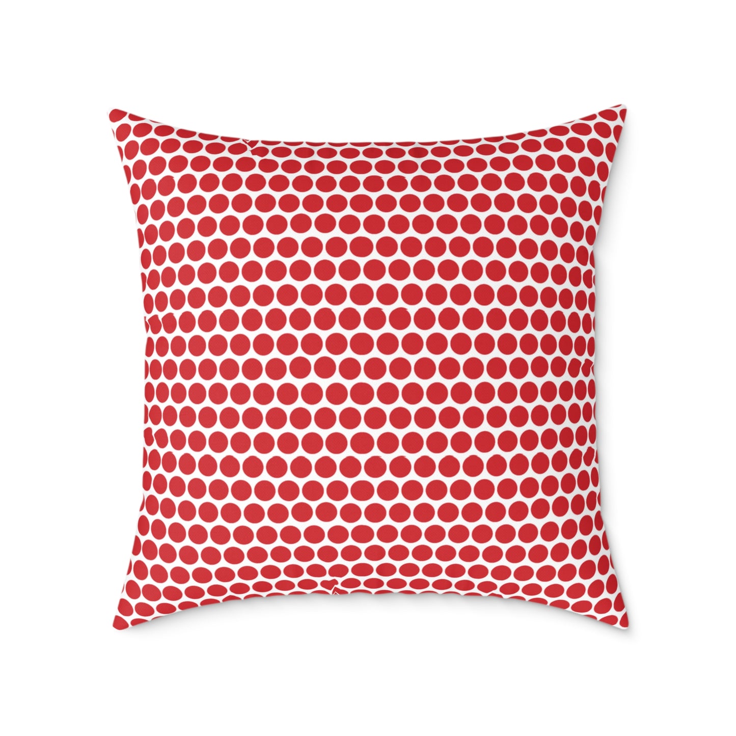 Red Polka Dot Christmas Decorative Pillow | Double‑Sided Poly Canvas Cushion, Vibrant Holiday Décor, 5 Sizes