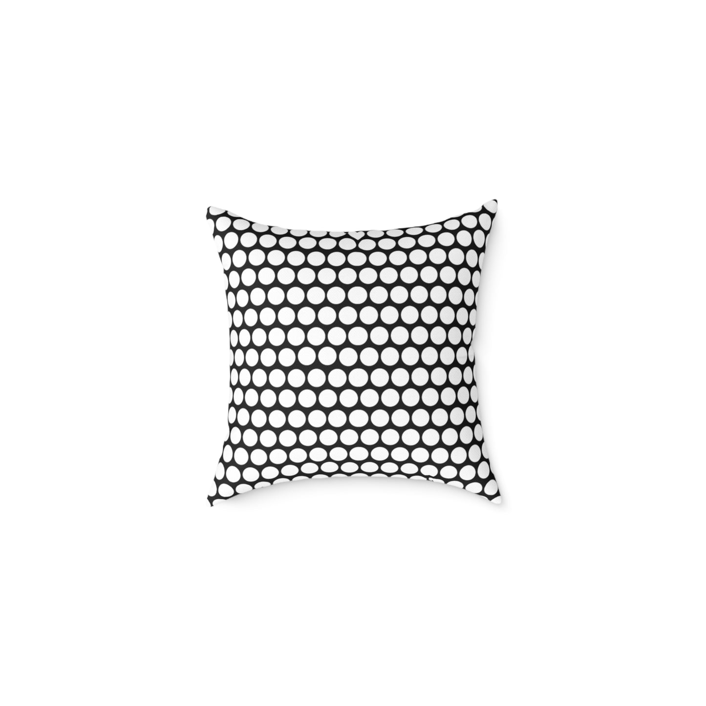 White Polka Dot on Black Christmas Decorative Pillow | Double‑Sided Poly Canvas Cushion, Vibrant Holiday Décor, 5 Sizes