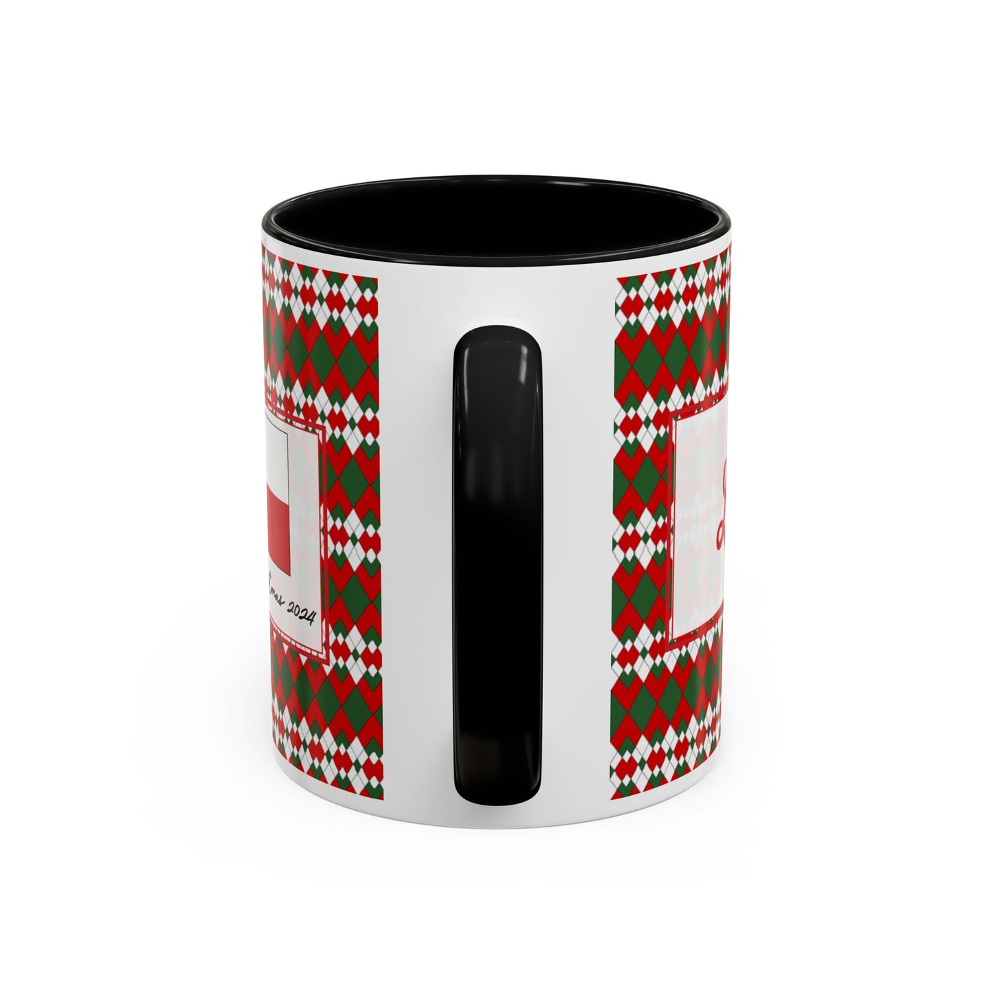 Lit- Christmas Extra Argyle Personalizable Christmas Ceramic Mug (11oz, 15 oz)