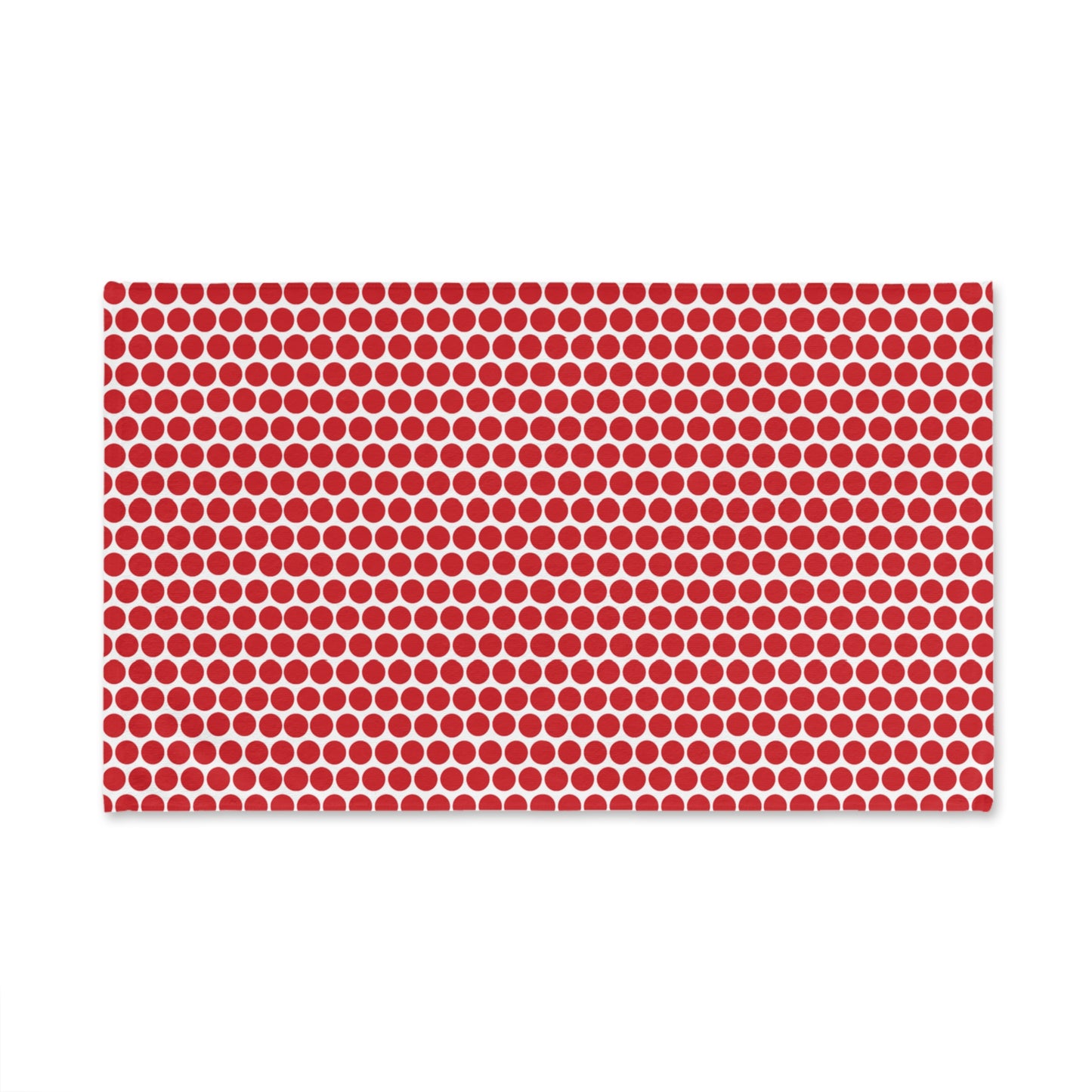 Red Polka Dot Holiday Hand Towel | Soft Cotton Back, Polyester Front, Festive Home Décor