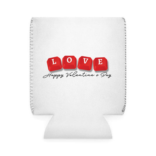Happy Valentine's LOVE Key Caps Valentines Texas Flag Personalize Custom Name Can Cooler Sleeve