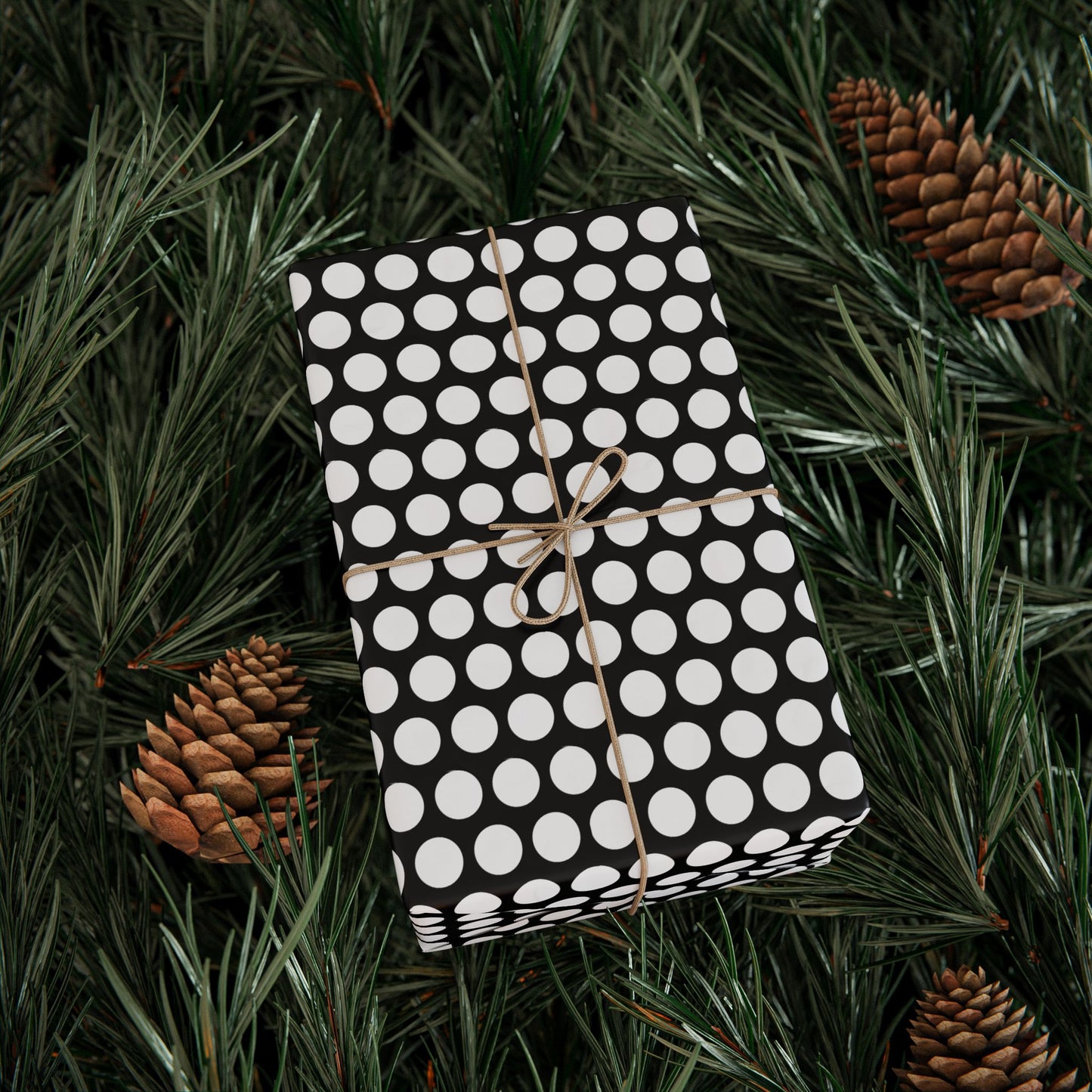 White Dot Black Wrapping Paper