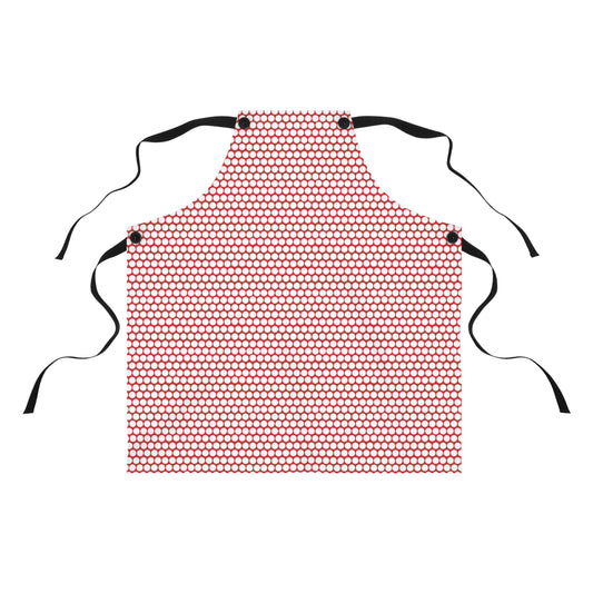 WhitePolka Dot on Red Apron