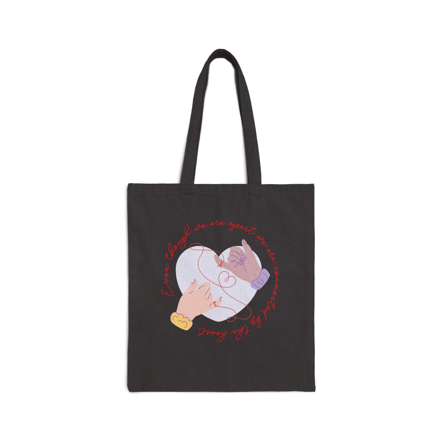 Apart But Connected By Heart Friends Texas State Cut-Out Valentines Personalize Custom Name Cotton Canvas Tote Bag