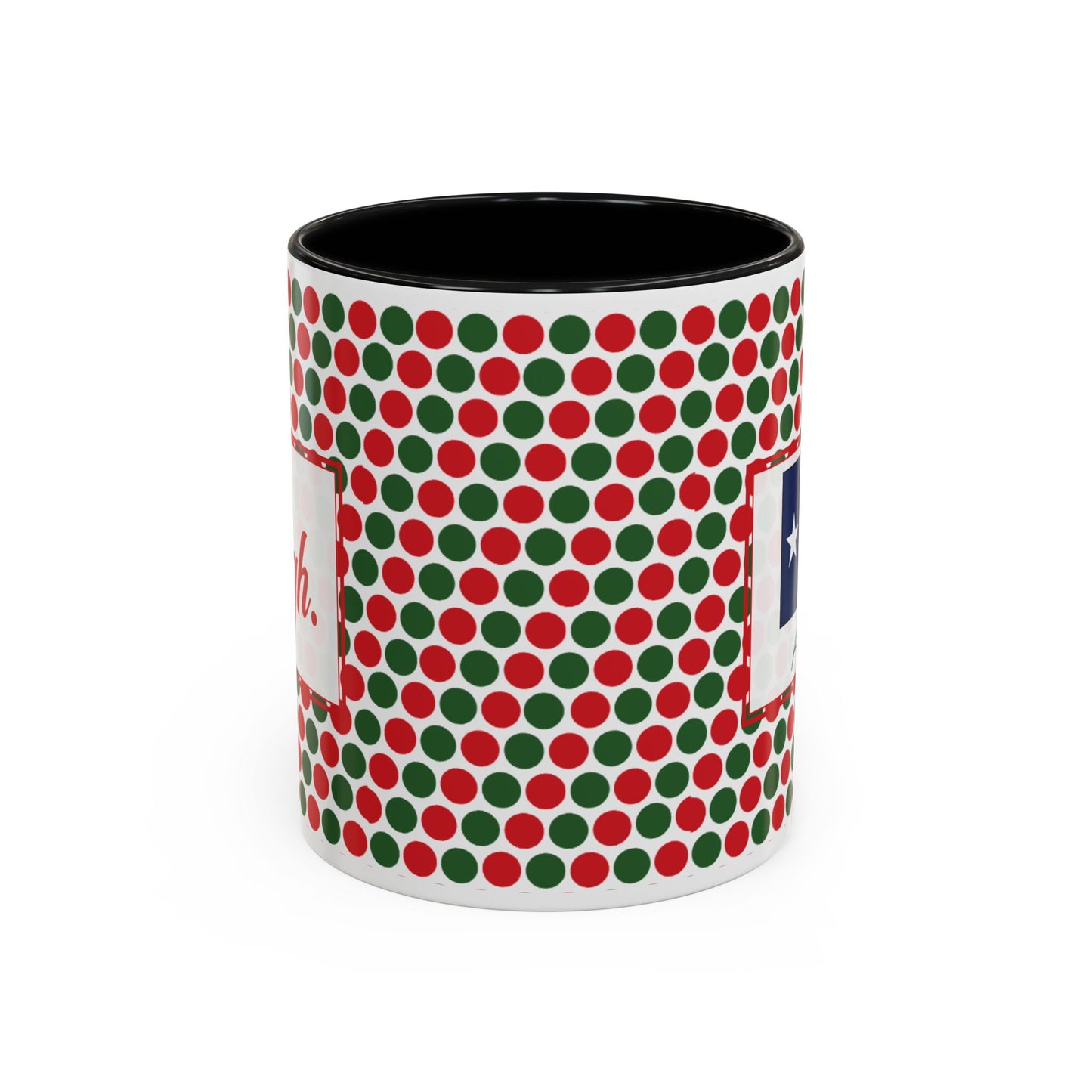 Sleigh- Christmas Polka Dot Party Personalizable Christmas Ceramic Mug (11oz, 15 oz)