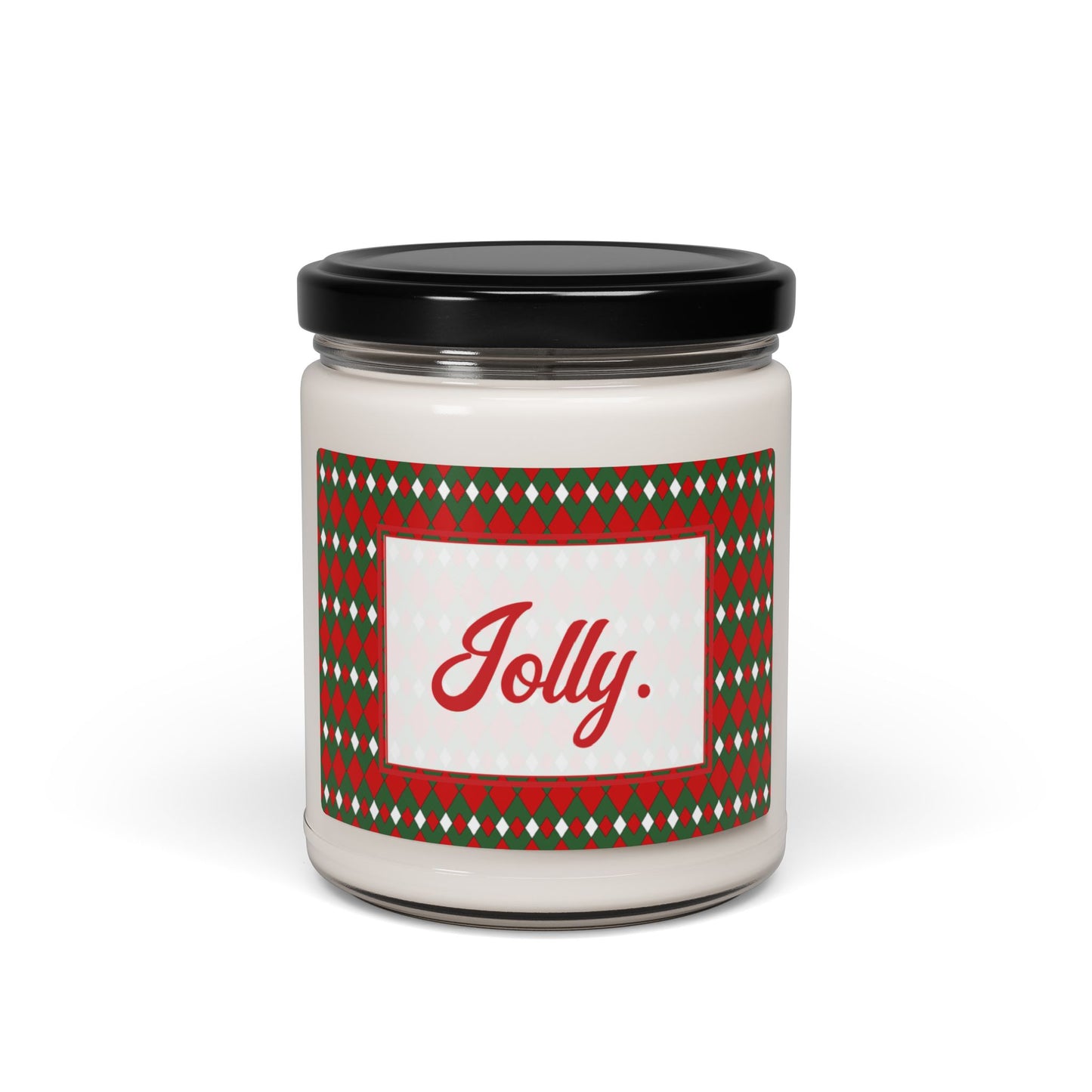 Jolly- Christmas Fancy Argyle Scented Soy Candle, 9oz