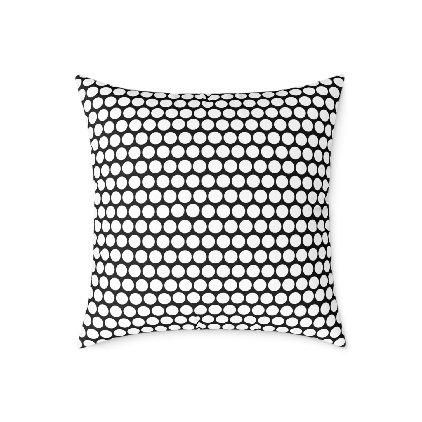 White Polka Dot on Black Christmas Decorative Pillow | Double‑Sided Poly Canvas Cushion, Vibrant Holiday Décor, 5 Sizes