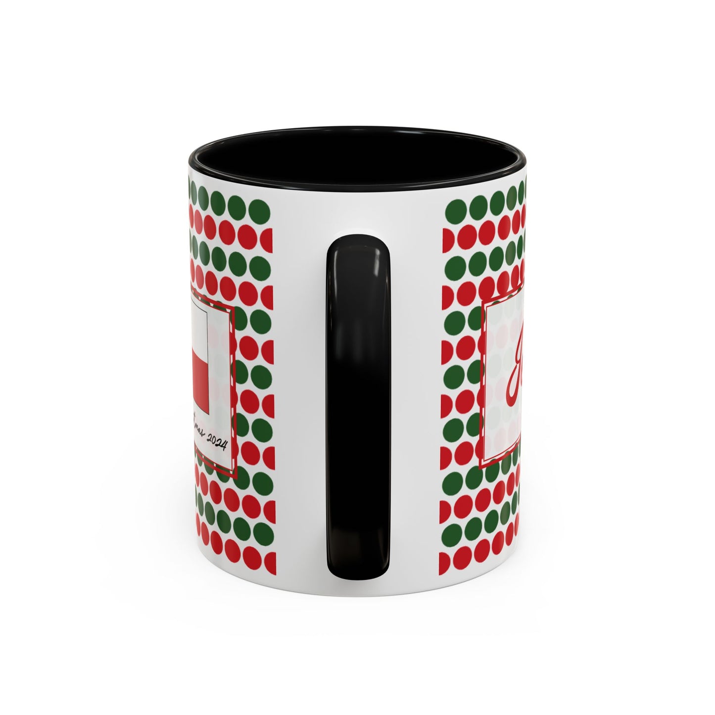 Jolly- Christmas Polka Dots Personalizable Christmas Ceramic Mug (11oz, 15 oz)