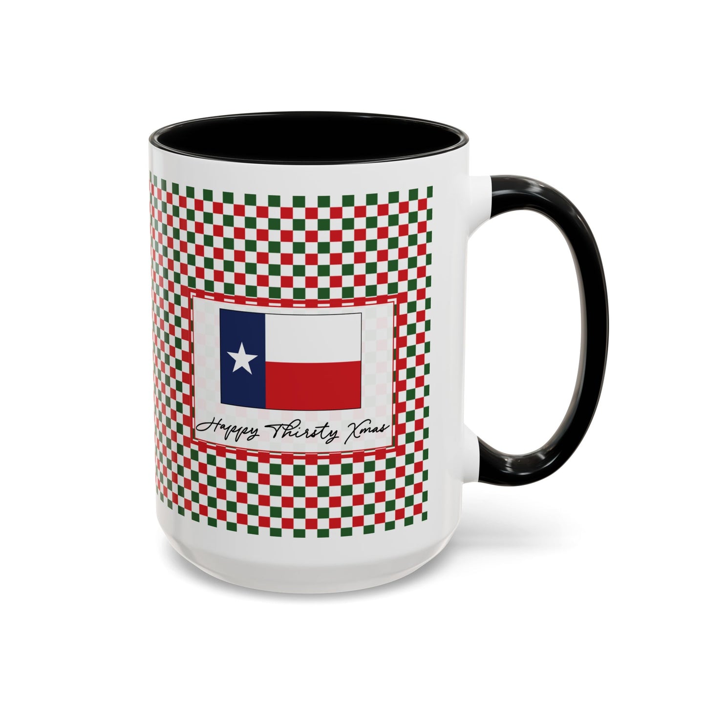 Lit- Christmas Checkered Personalizable Christmas Ceramic Mug (11oz, 15 oz)