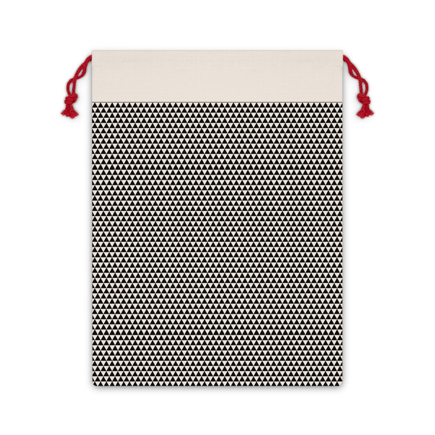 Black Triangles Pattern Canvas Gift Bag | Reusable Drawstring Pouch