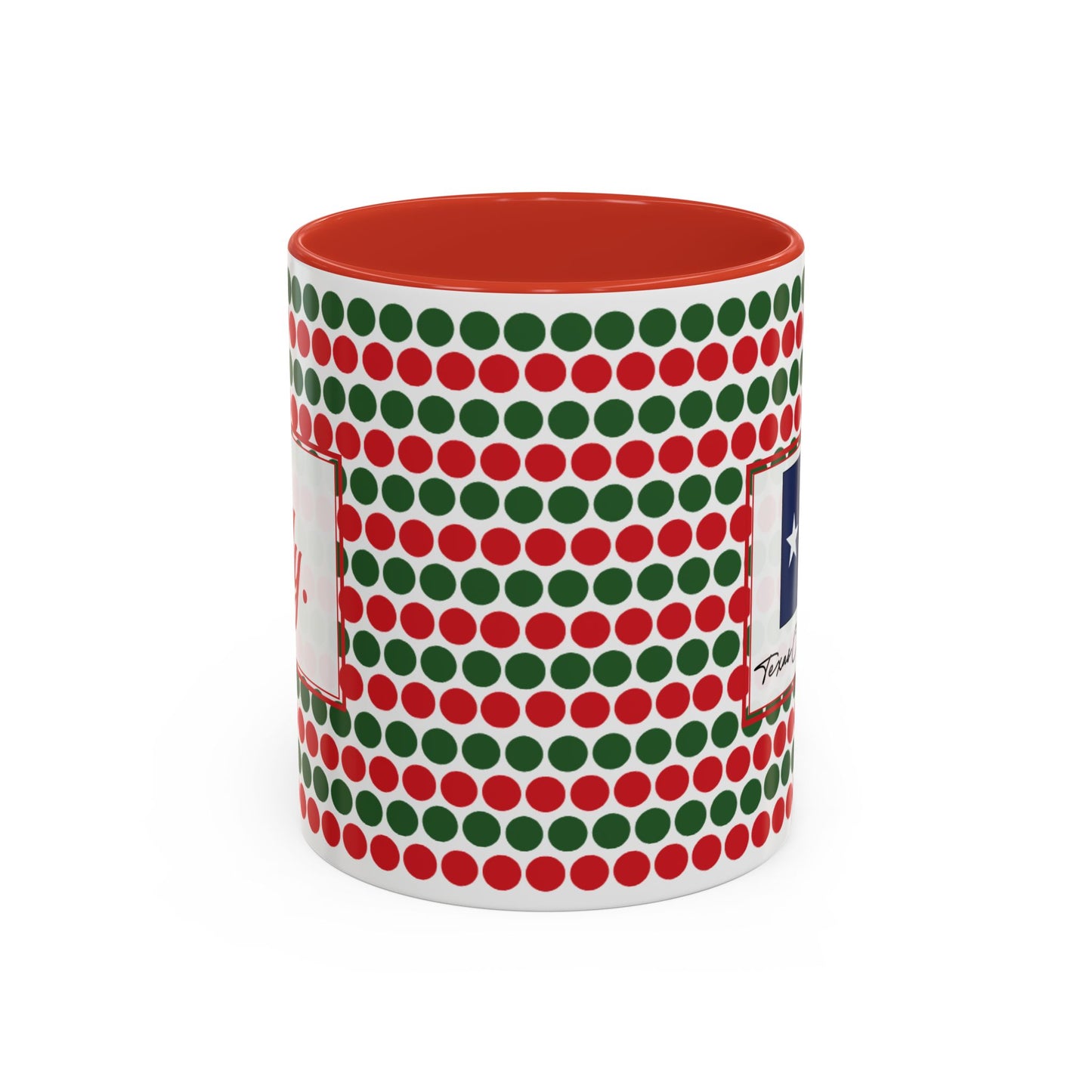 Jolly- Christmas Polka Dots Personalizable Christmas Ceramic Mug (11oz, 15 oz)