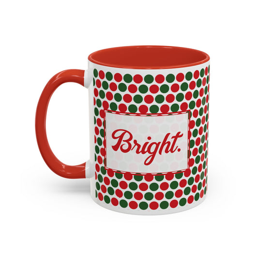 Bright- Christmas Polka Dot Party Personalizable Christmas Ceramic Mug (11oz, 15 oz)