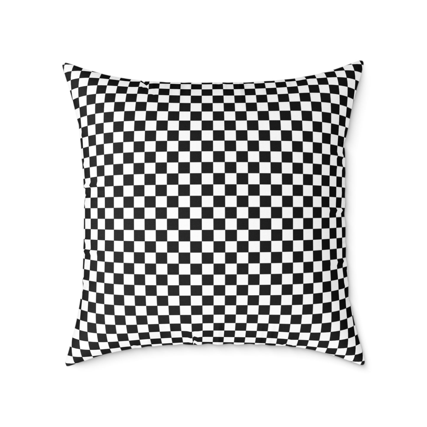 Black & White Check Christmas Decorative Pillow | Double‑Sided Poly Canvas Cushion, Vibrant Holiday Décor, 5 Sizes
