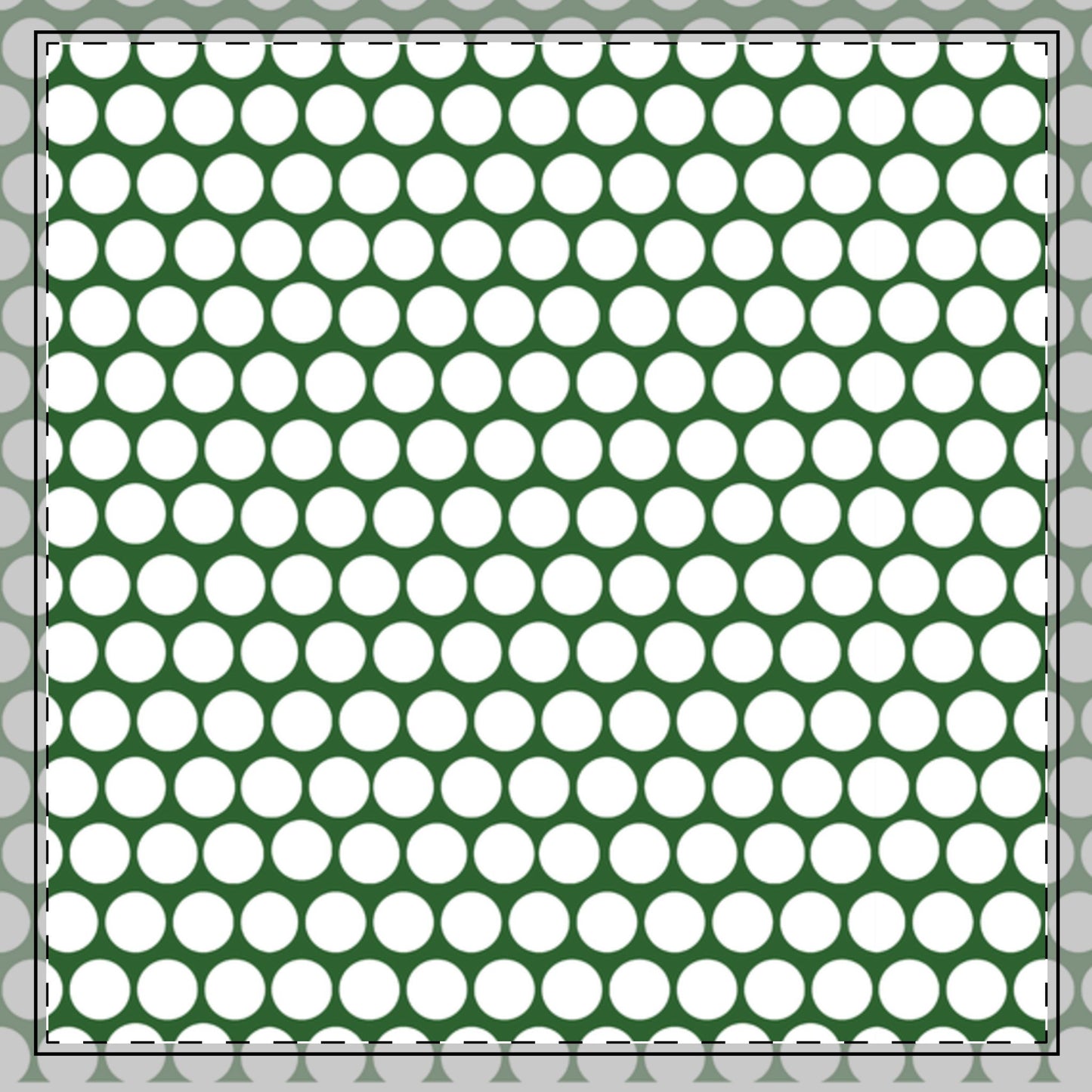 White Polka Dots on Green Cotton Twill Napkin