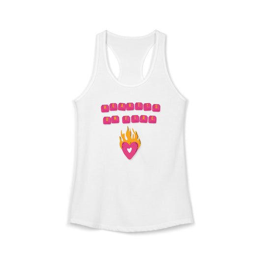 Heart's On Fire Key Caps Women's Ideal Racerback Tank