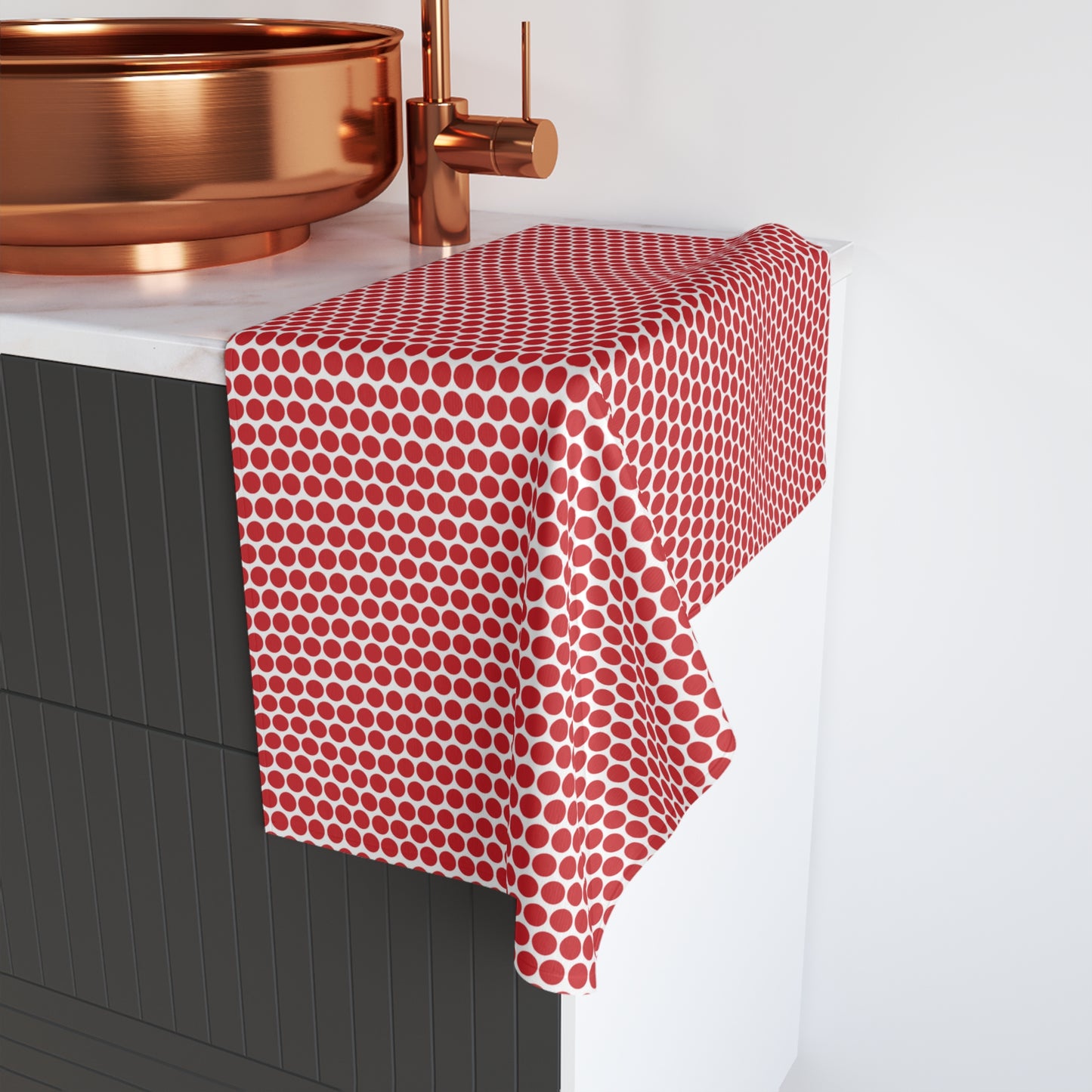 Red Polka Dots Hand Towel