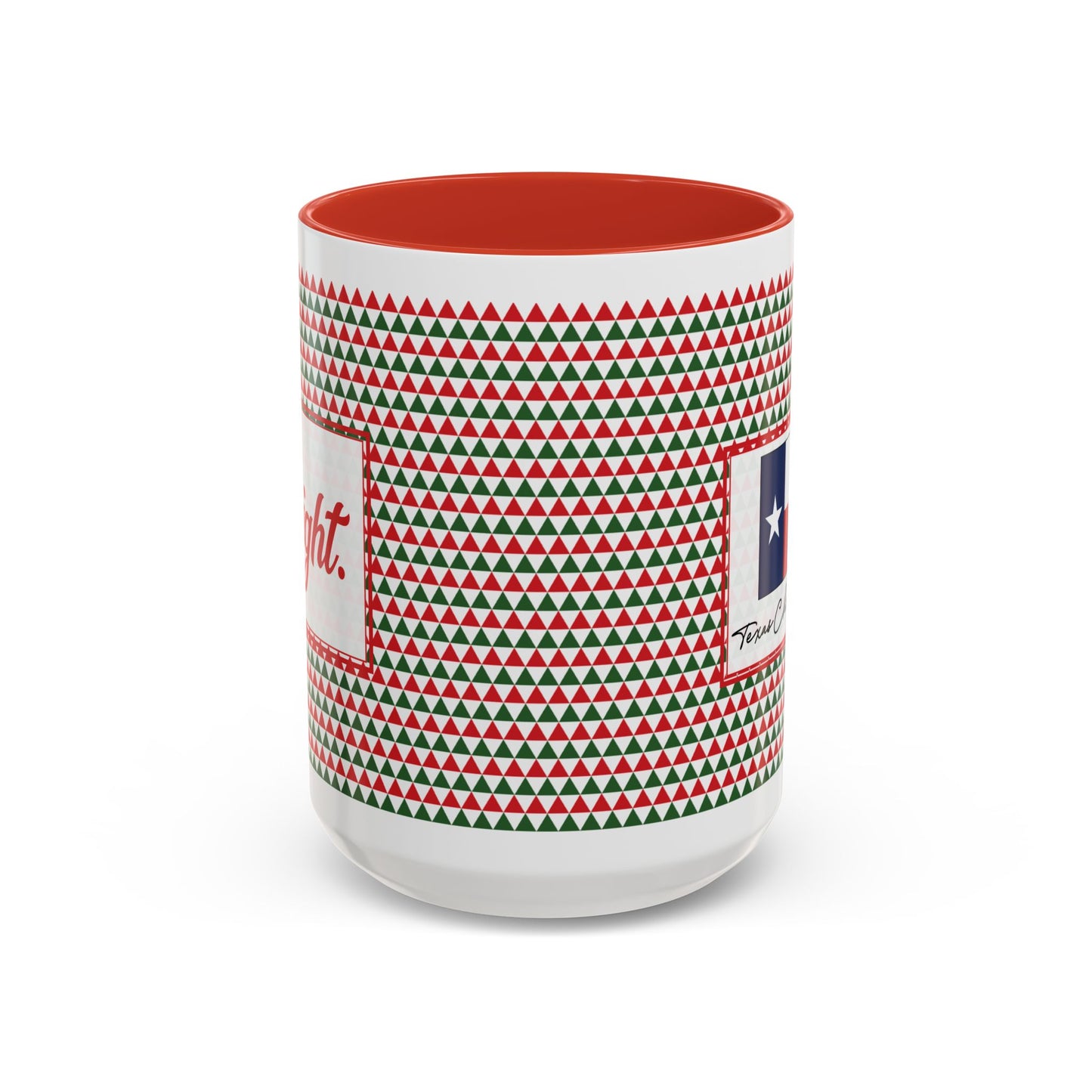 Bright- Red & Green Triangles Personalizable Christmas Ceramic Mug (11oz, 15 oz)