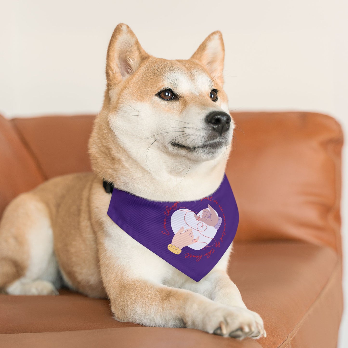 Apart But Connected By The Heart Clip-On Pet Bandana Collar