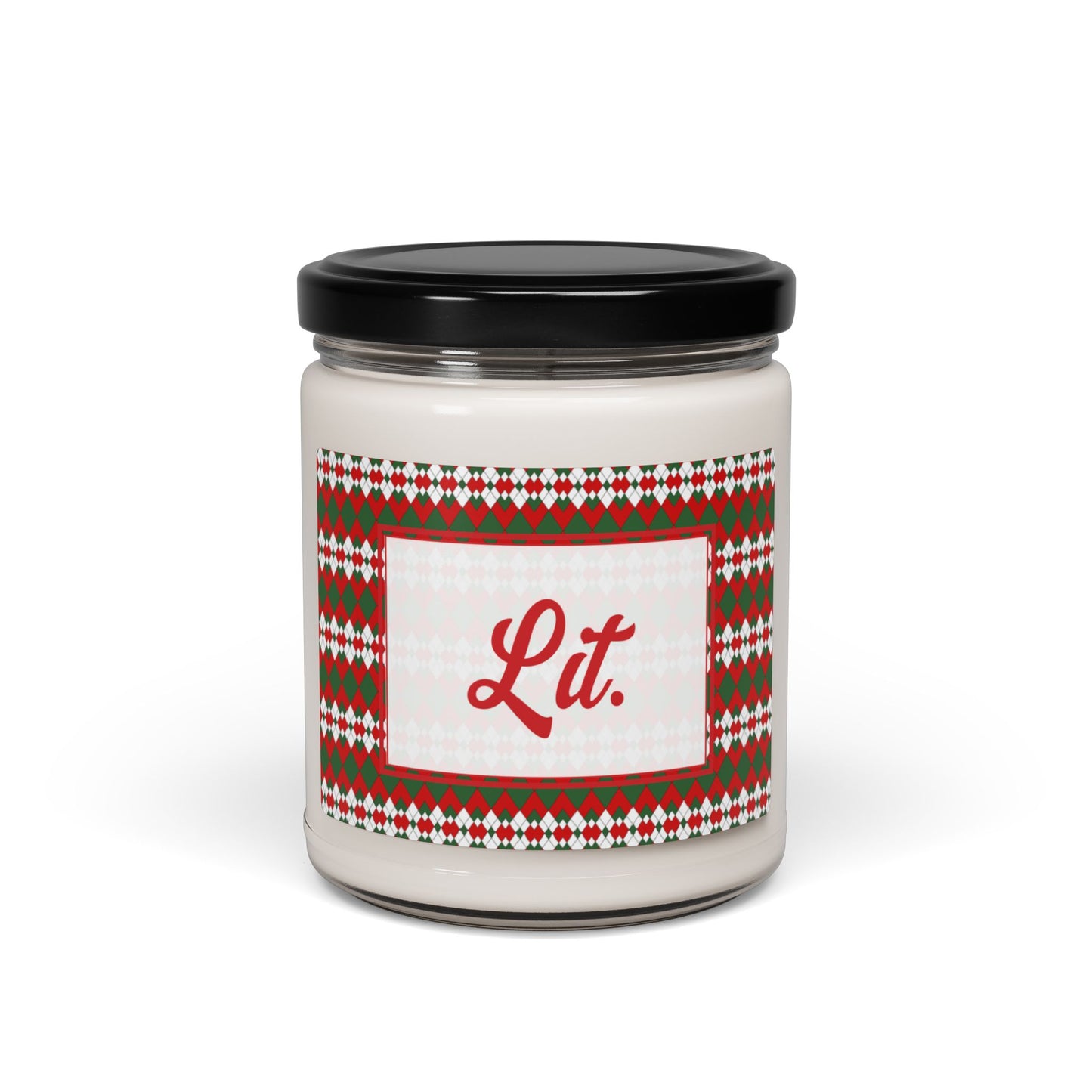 Lit- Christmas Extra Argyle Scented Soy Candle, 9oz