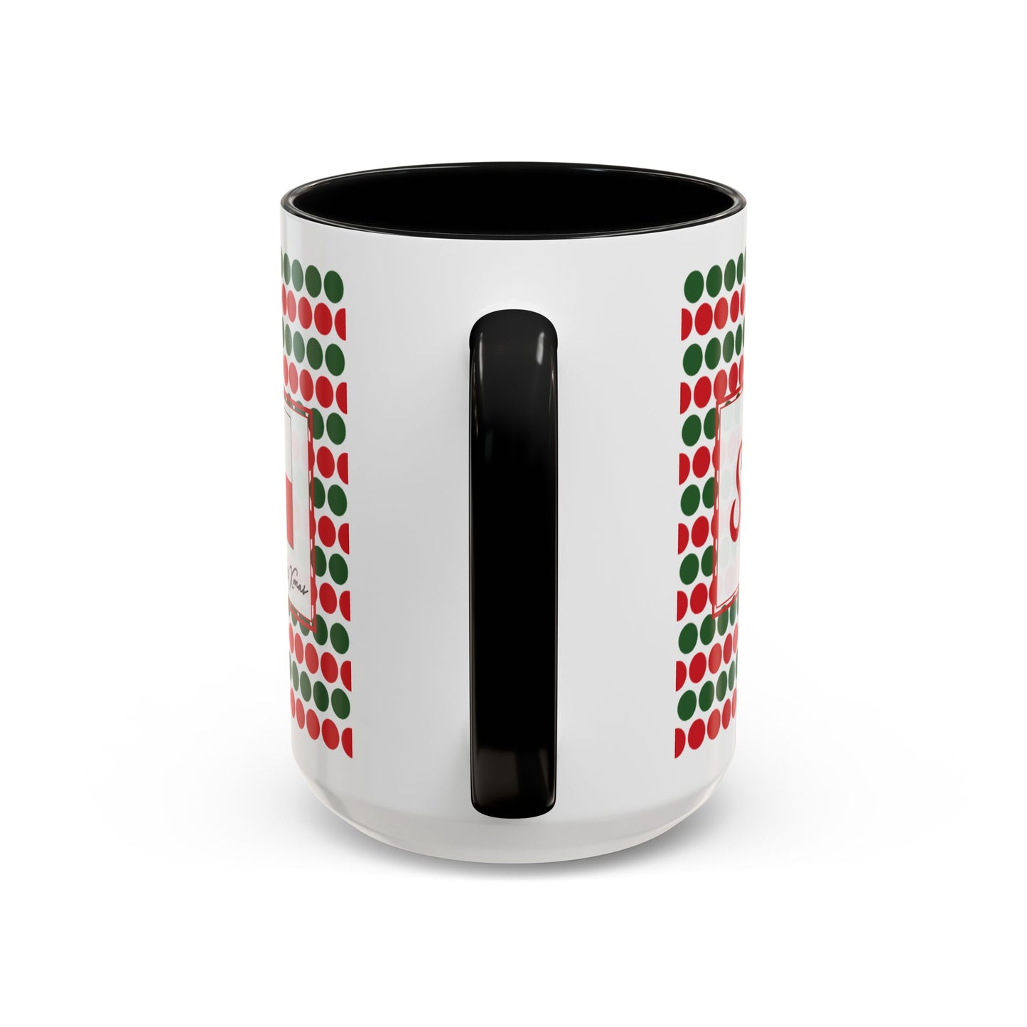 Sleigh- Christmas Polka Dots Personalizable Christmas Ceramic Mug (11oz, 15 oz)