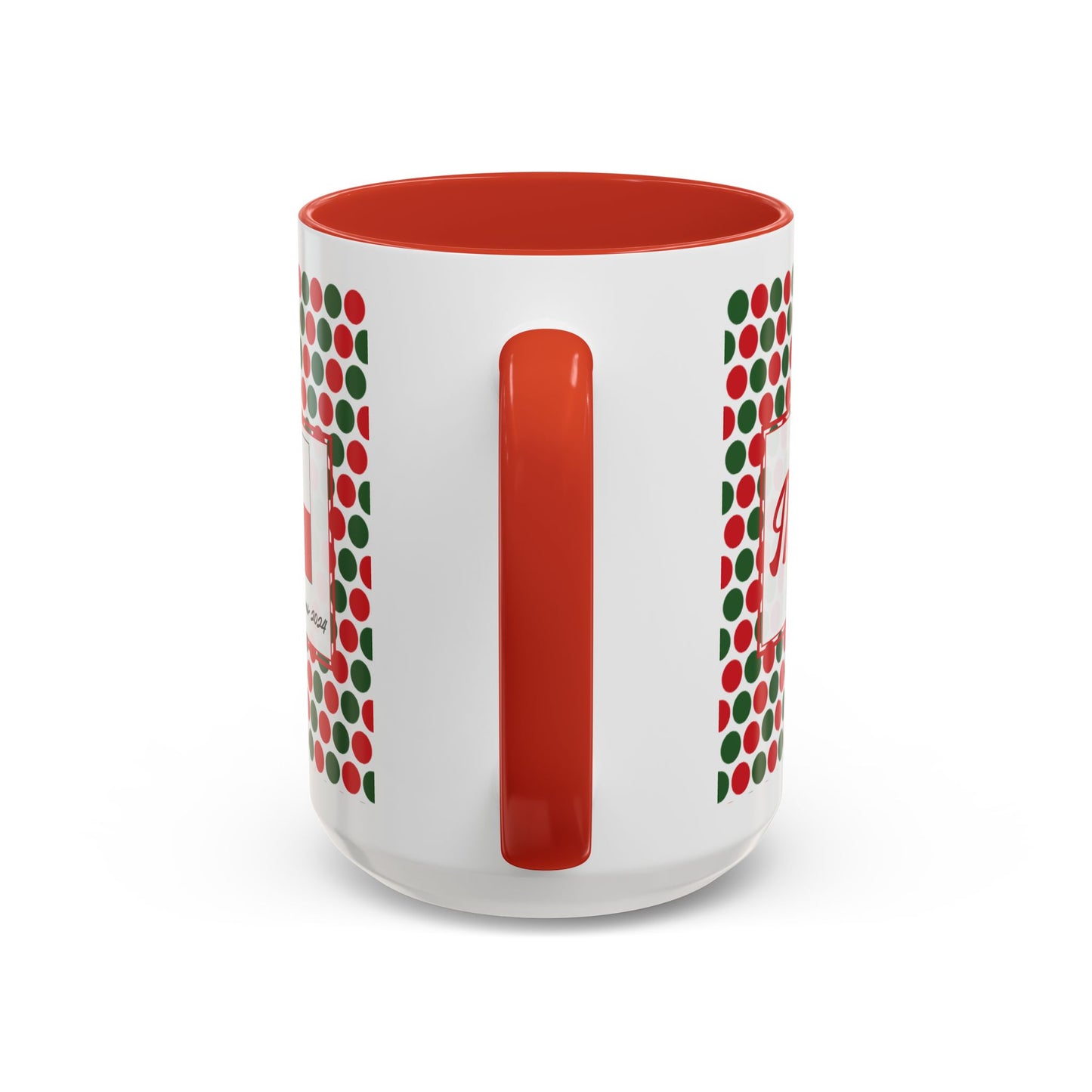 Merry- Christmas Polka Dot Party Personalizable Christmas Ceramic Mug (11oz, 15 oz)