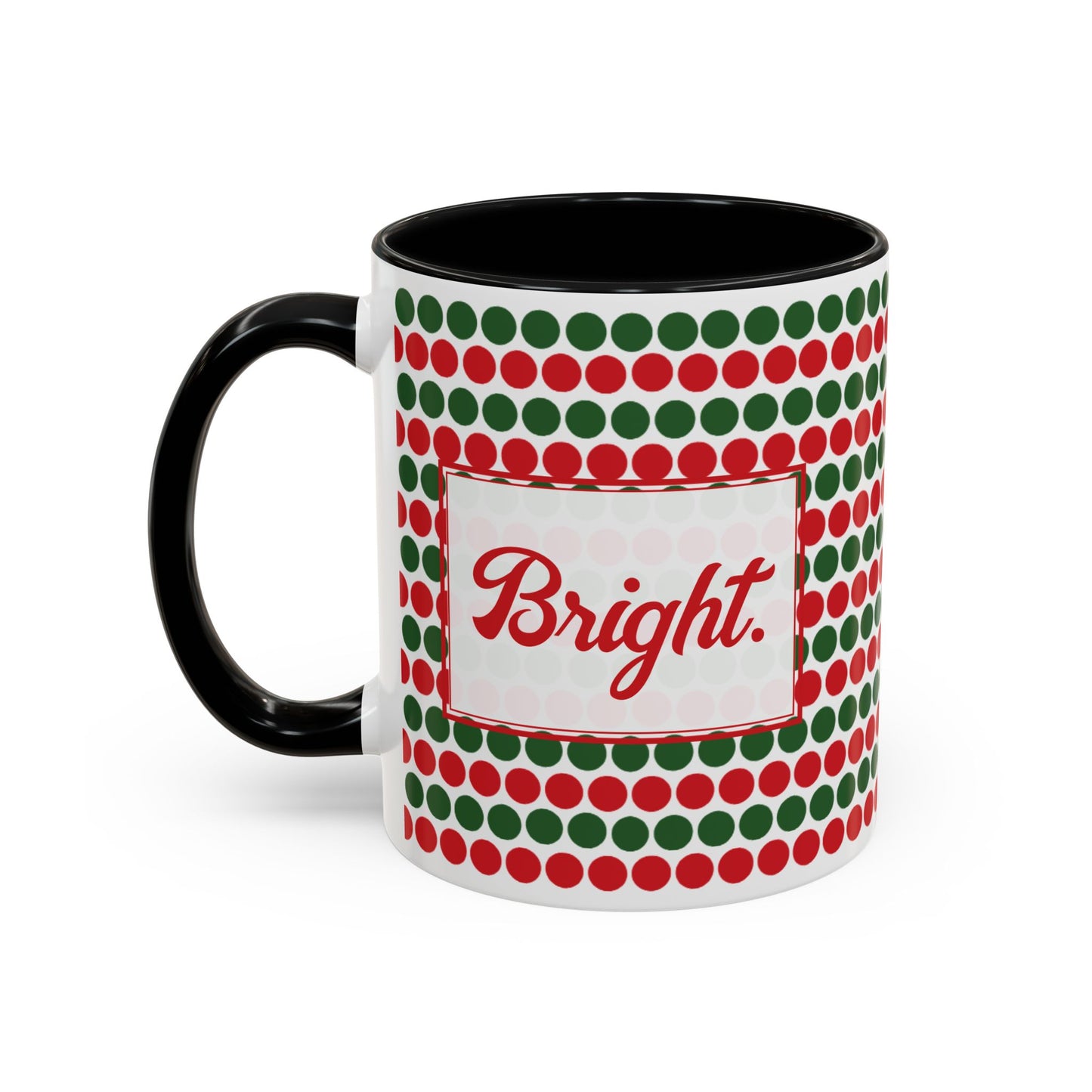 Bright- Christmas Polka Dot Personalizable Christmas Ceramic Mug (11oz, 15 oz)