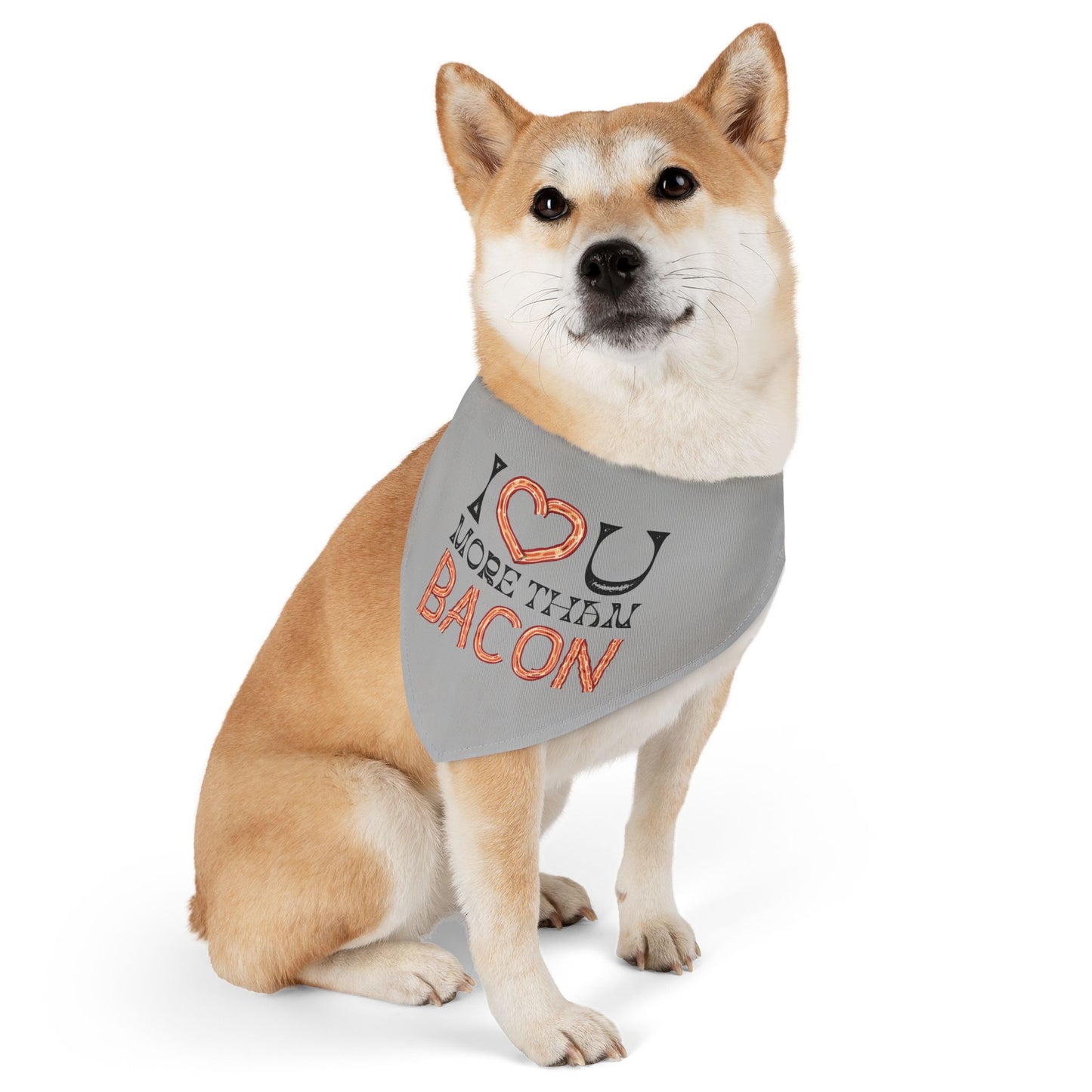 I Love You More Than Bacon Clip-On Pet Bandana Collar