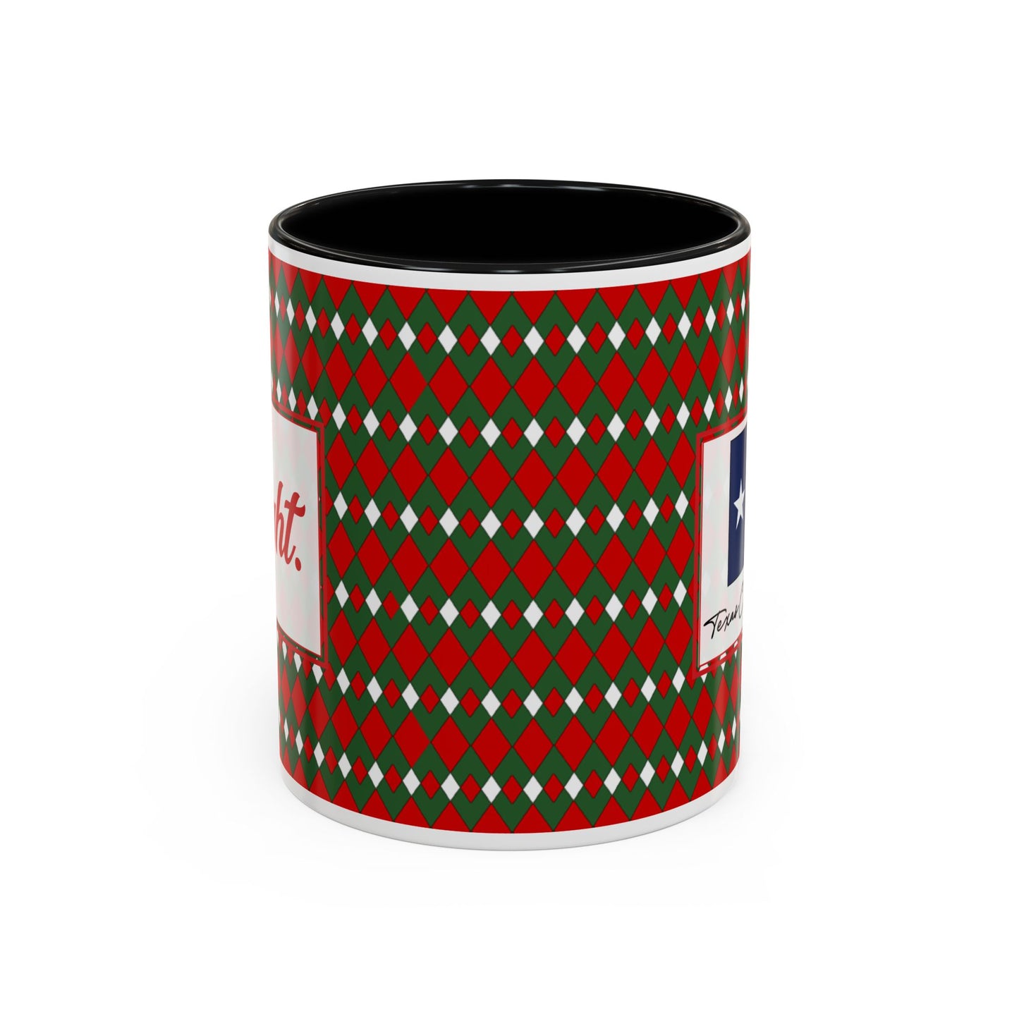 Bright- Christmas Fancy Argyle Personalizable Christmas Ceramic Mug (11oz, 15 oz)