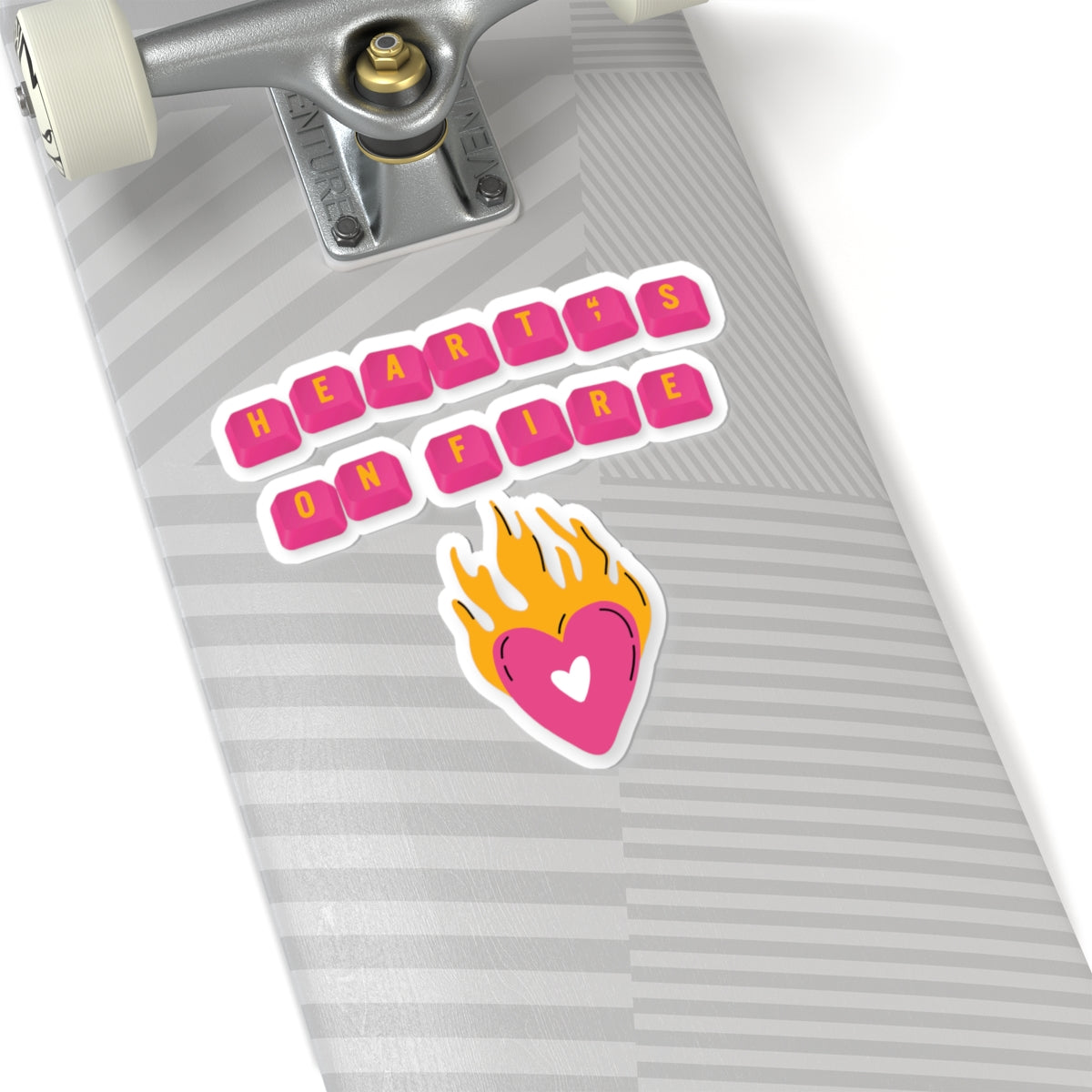 HEARTS ON FIRE Key Caps Flaming Heart Valentine Kiss-Cut Stickers