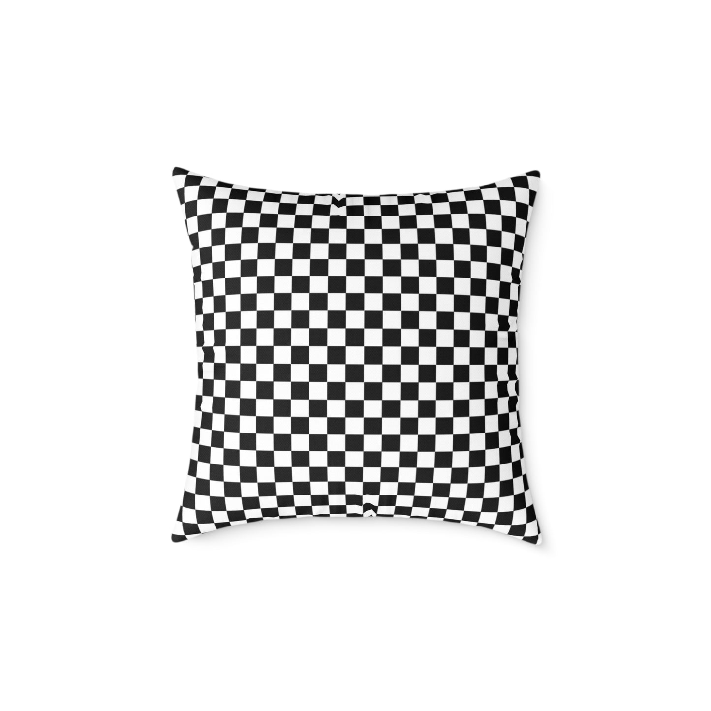 Black & White Check Christmas Decorative Pillow | Double‑Sided Poly Canvas Cushion, Vibrant Holiday Décor, 5 Sizes