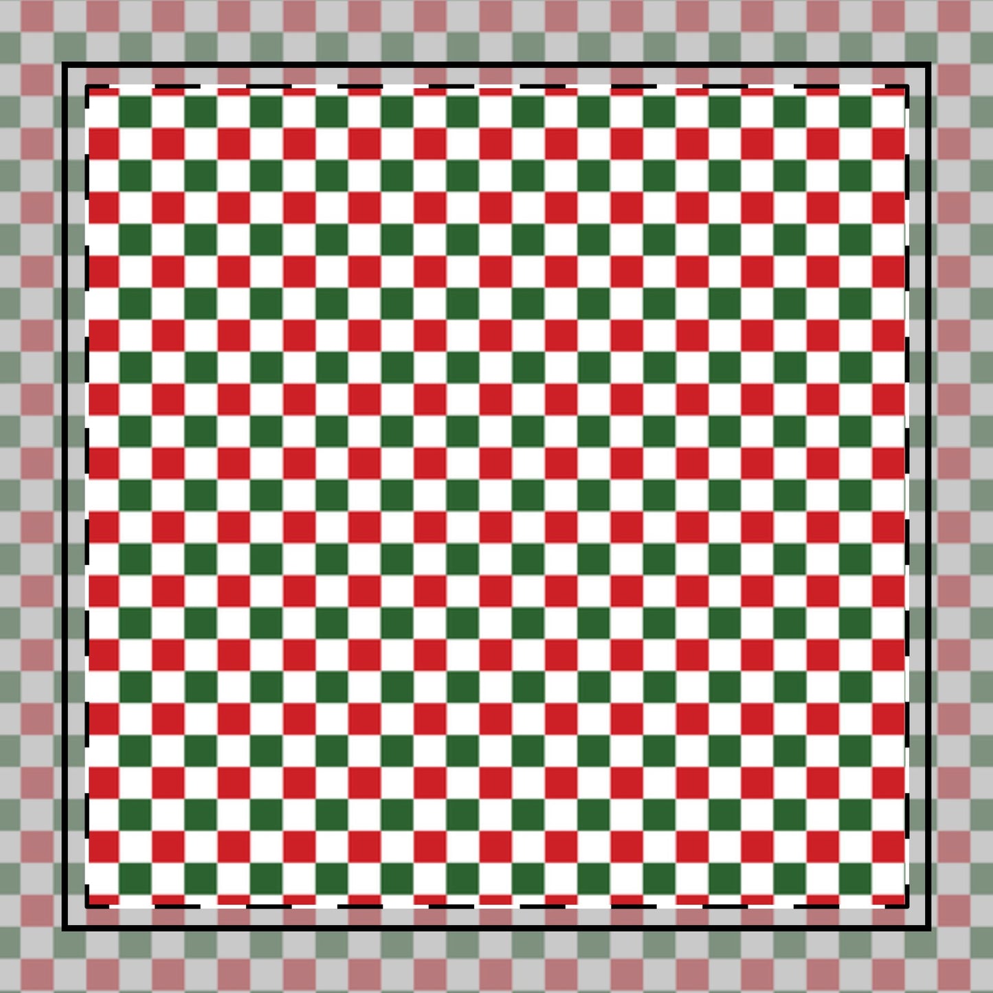 Christmas Checkered Cotton Twill Napkin