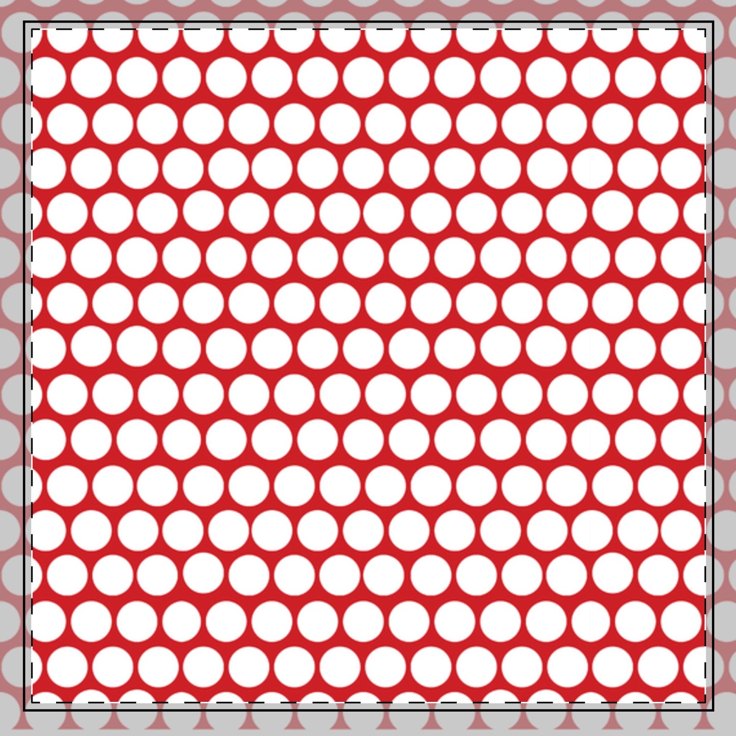 White Polka Dots on Red Cotton Twill Napkin