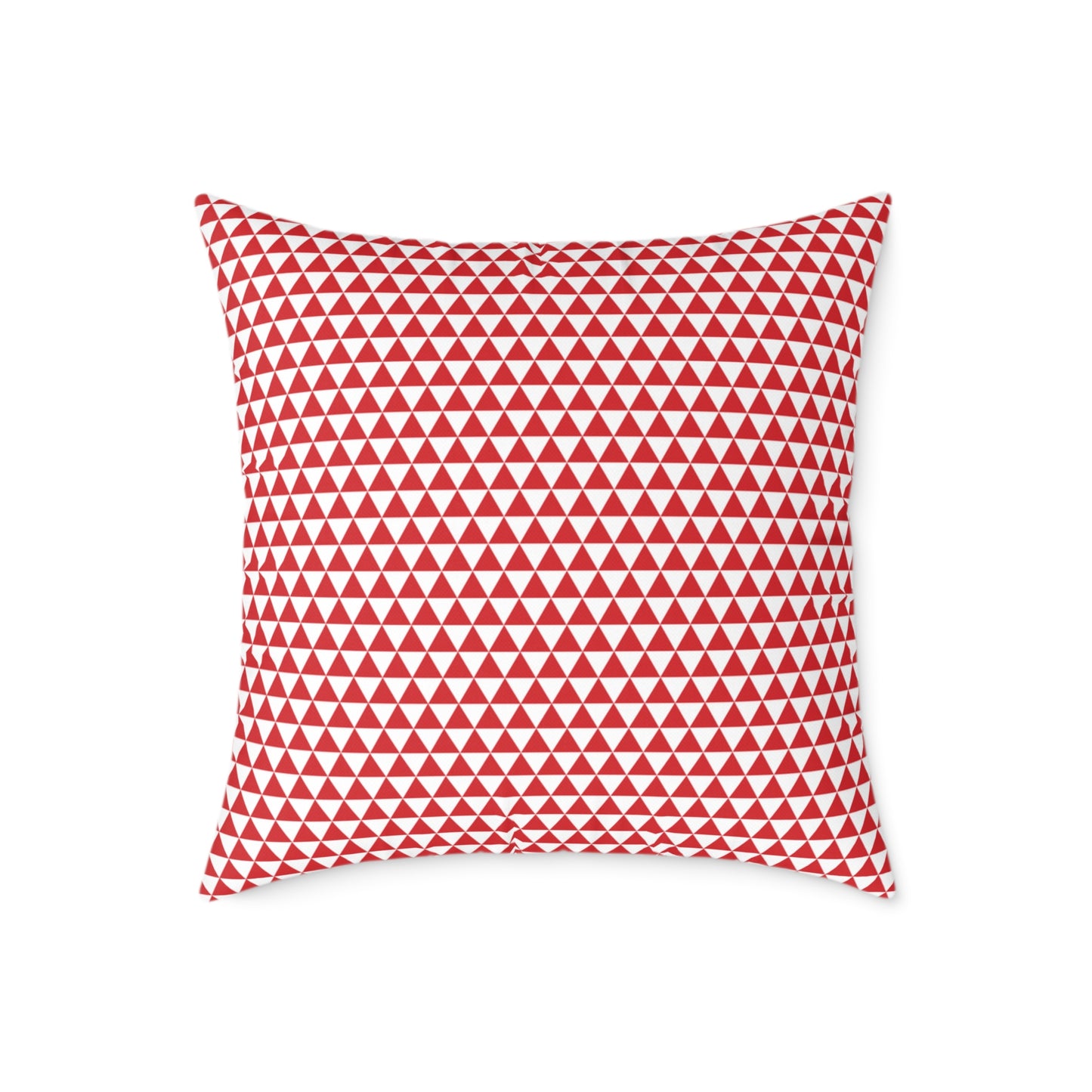 Red Triangle Christmas Decorative Pillow | Double‑Sided Poly Canvas Cushion, Vibrant Holiday Décor, 5 Sizes