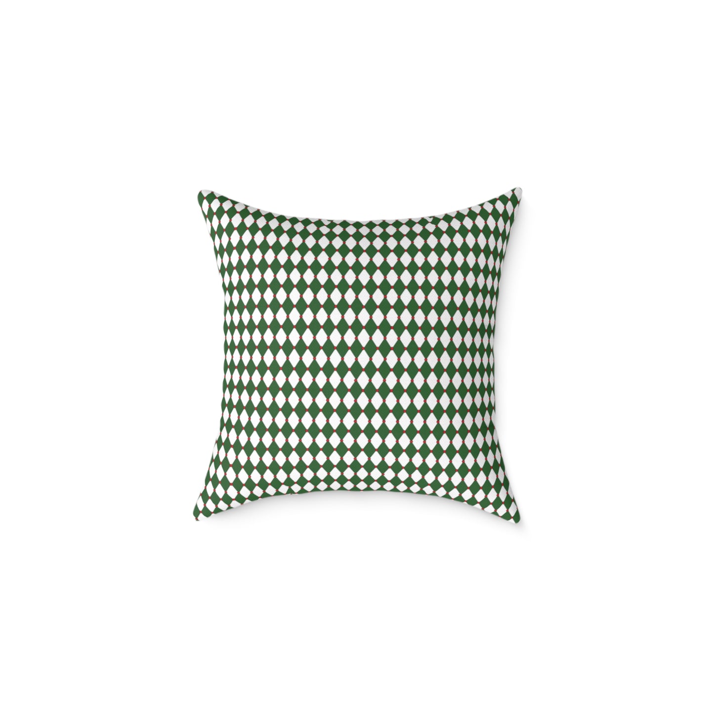 Nutcracker Drummer Green Argyle Christmas Decorative Pillow | Double‑Sided Poly Canvas Cushion, 5 Sizes, Vibrant Holiday Décor