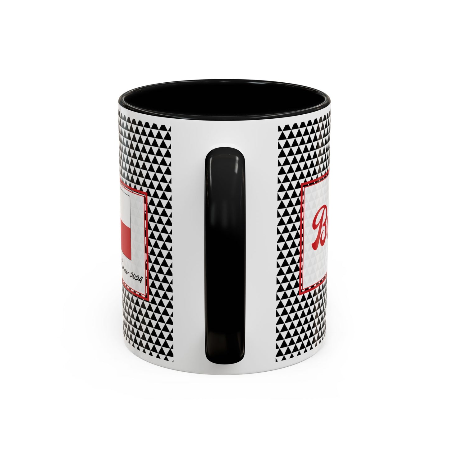 Bright- Black Triangles Personalizable Christmas Ceramic Mug (11oz, 15 oz)