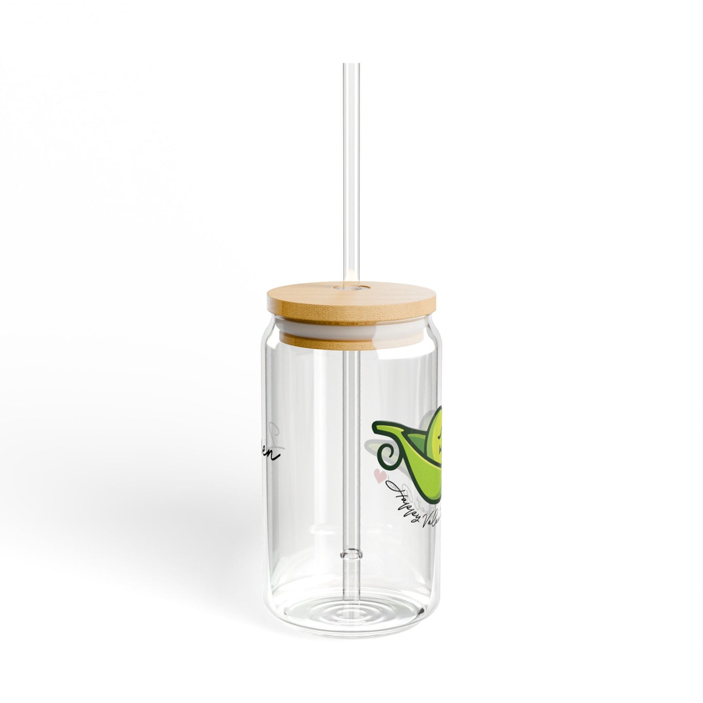 Sweet Pea Valentines Personalizable Custom Name Sipper Glass, 16oz