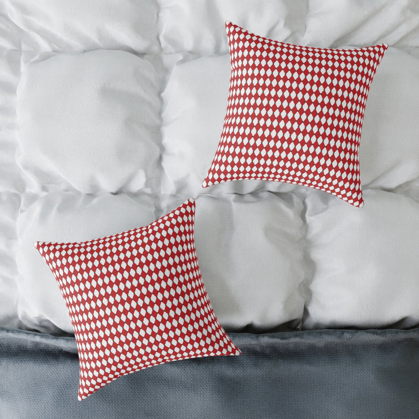 Nutcracker Drummer Red Argyle Christmas Decorative Pillow | Double‑Sided Poly Canvas Cushion, 5 Sizes, Vibrant Holiday Décor