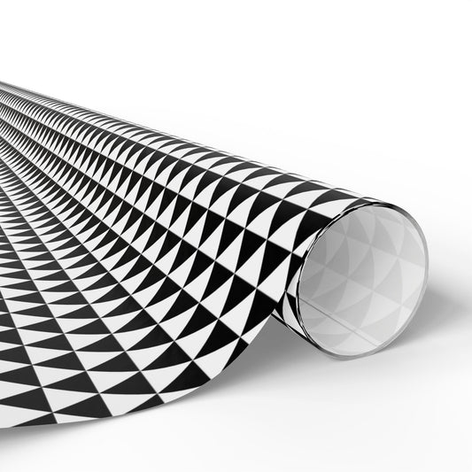 Black Triangle Wrapping Paper | Luxury Matte or Glossy Gift Wrap, 90gsm Fine Art Paper, 3 Sizes